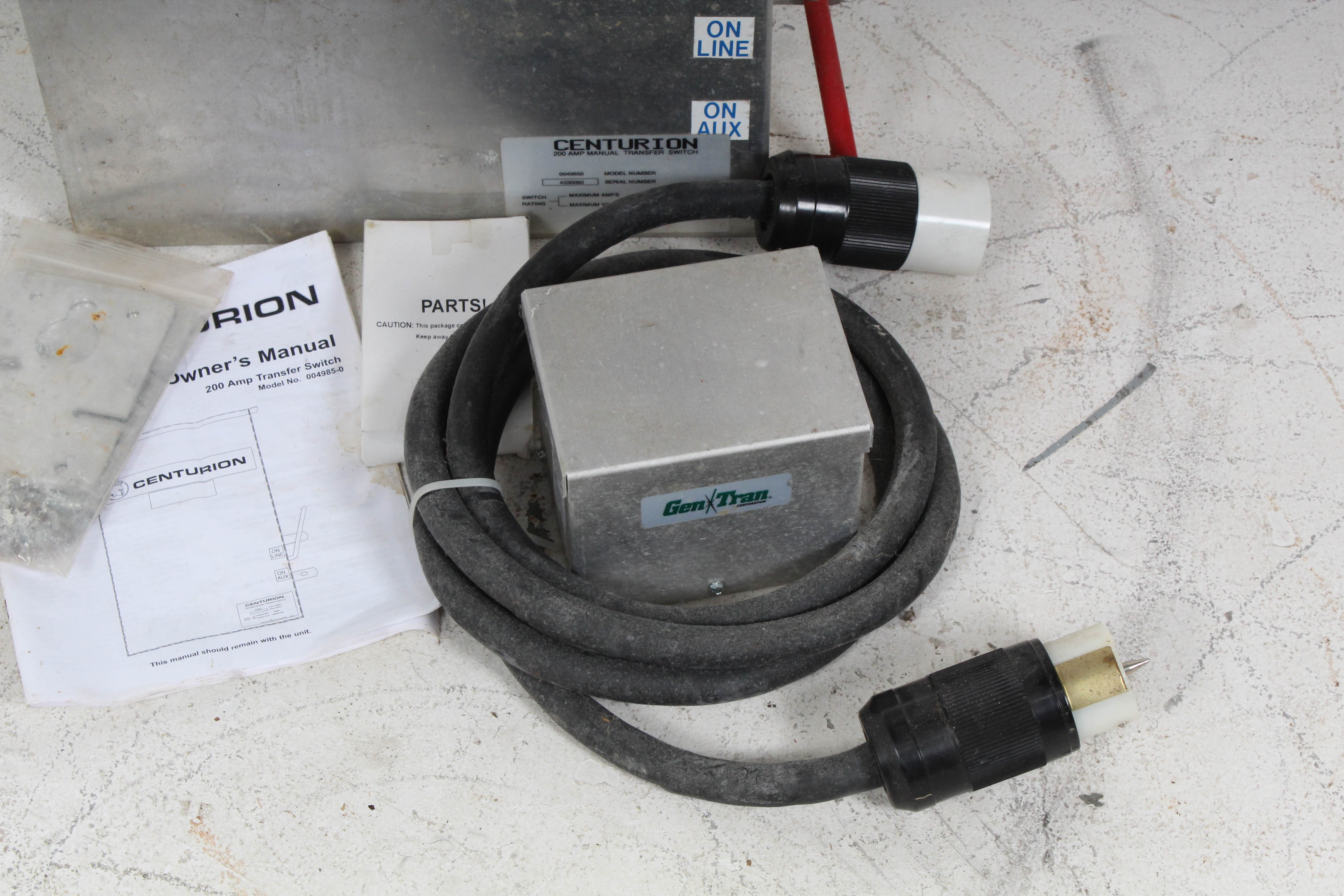 Centurion 200 Amp Manual Transfer Switch Including Parts and Manual