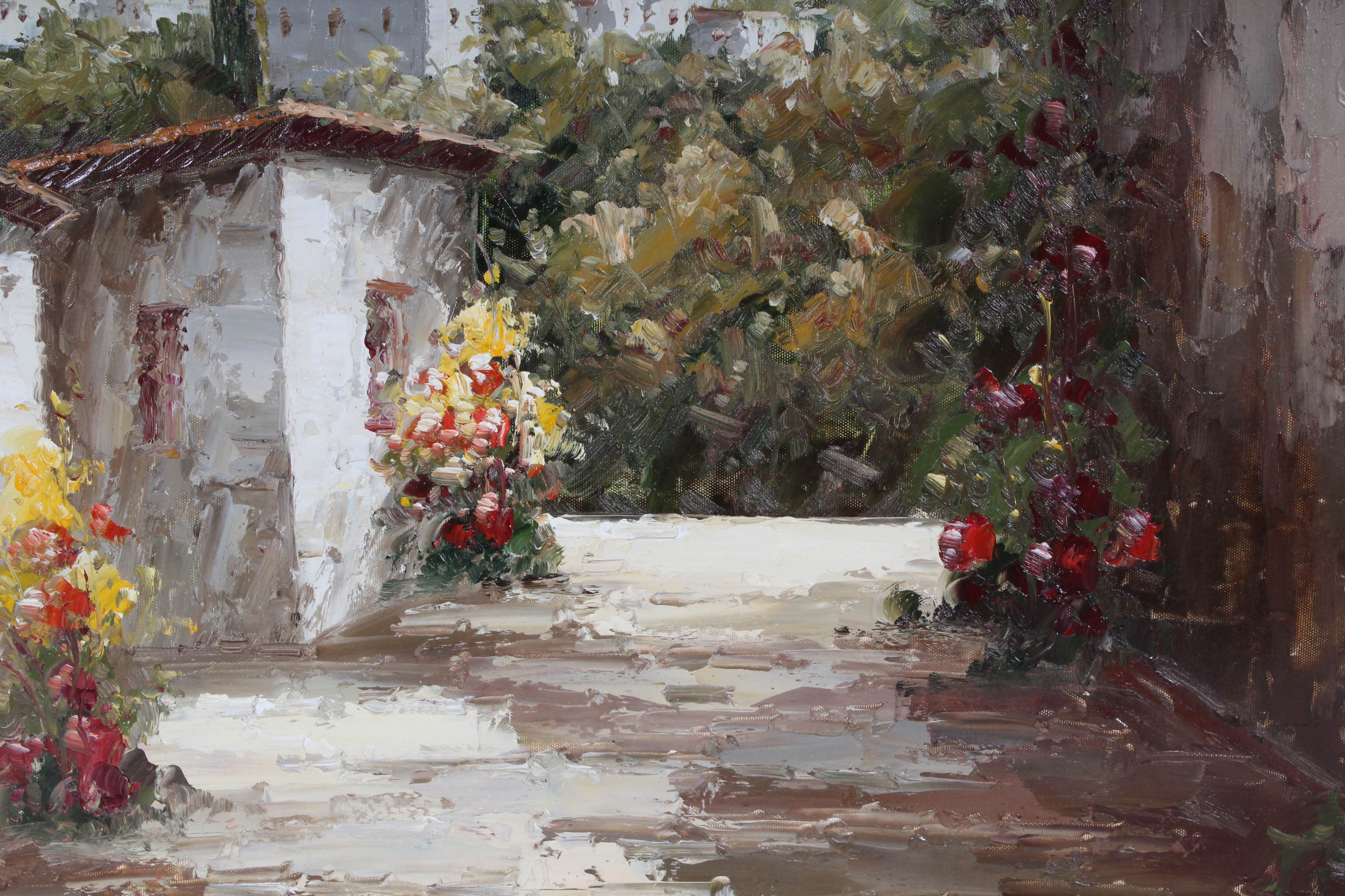 G. Dorian Oil Painting of Seaside Village