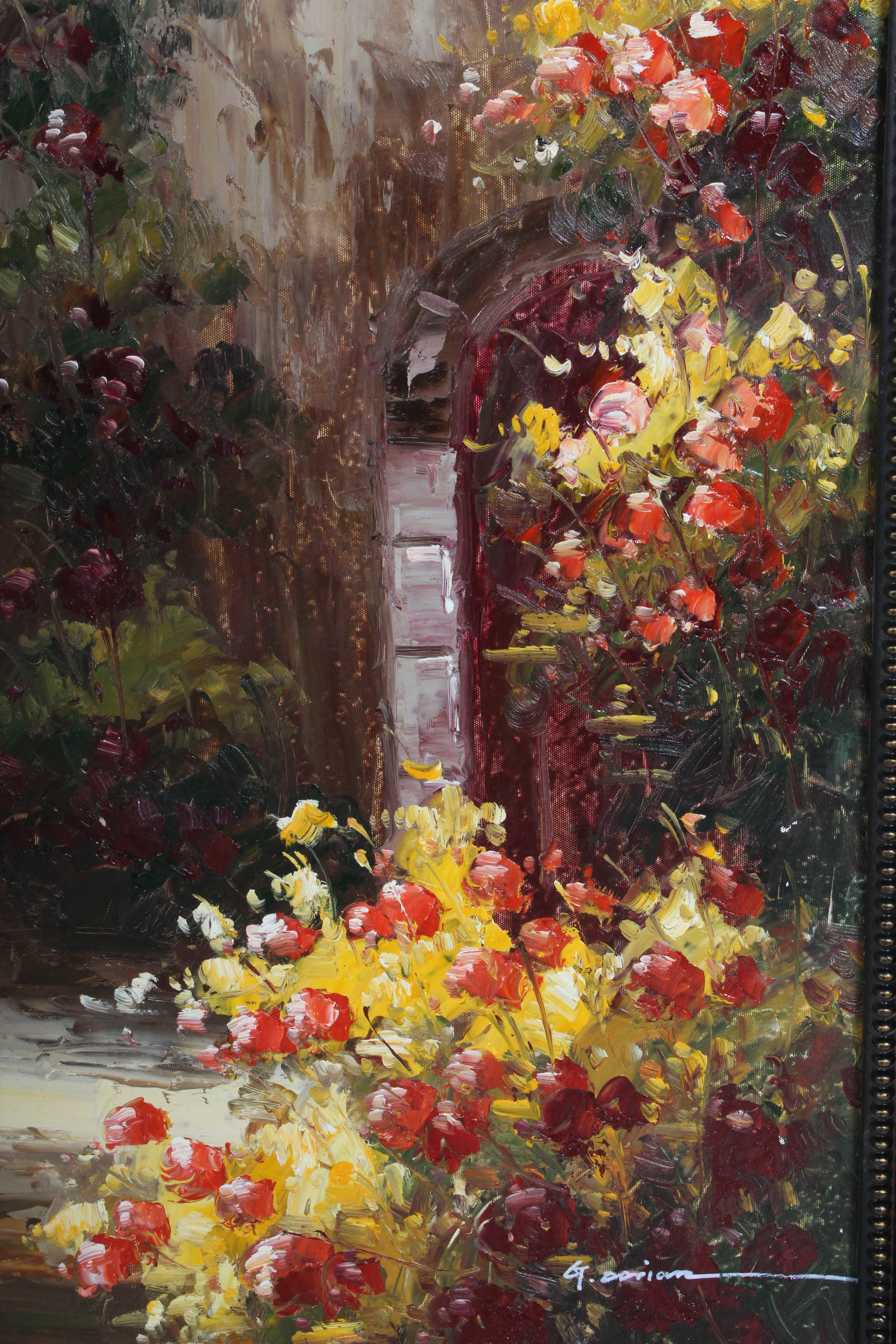 G. Dorian Oil Painting of Seaside Village