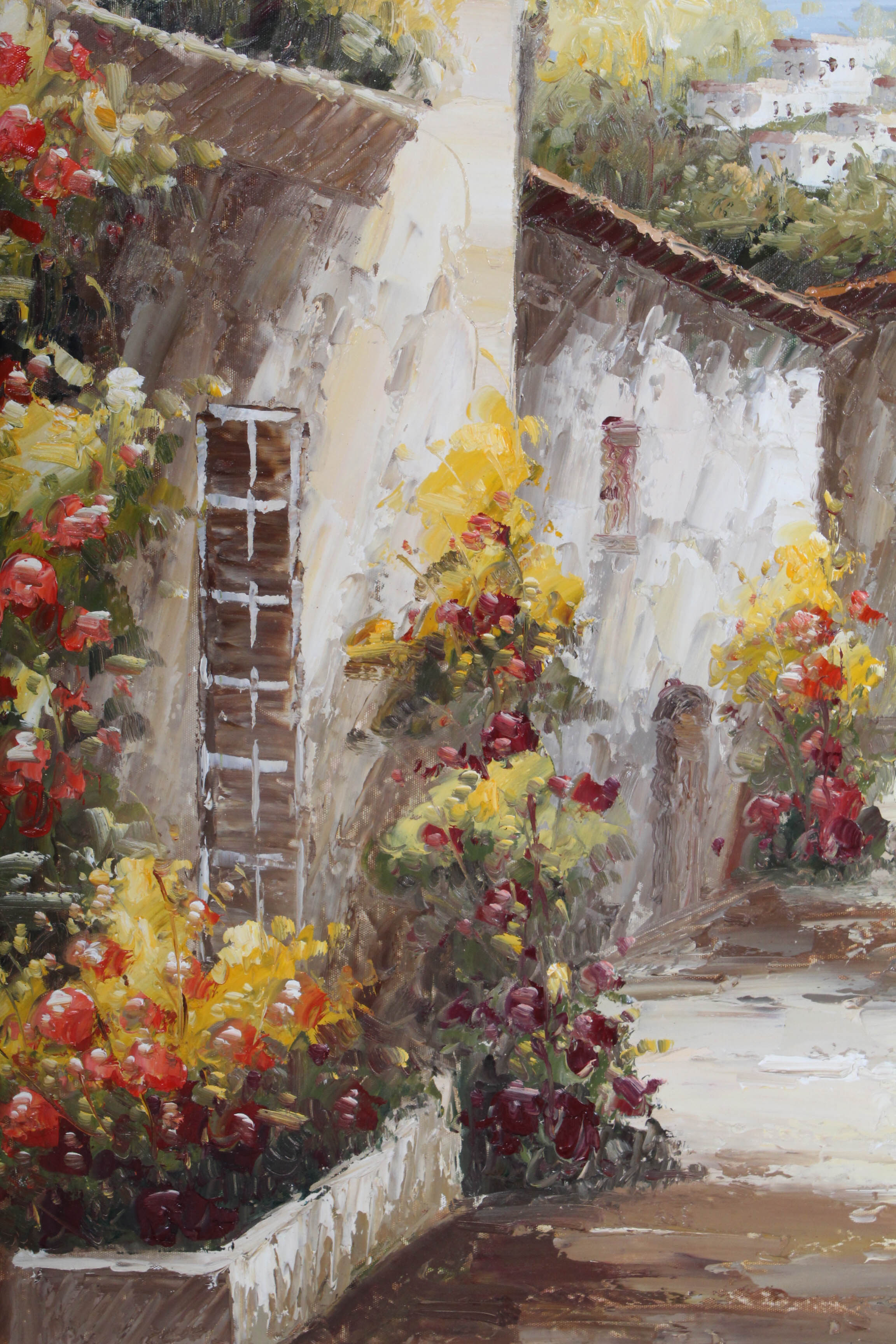 G. Dorian Oil Painting of Seaside Village