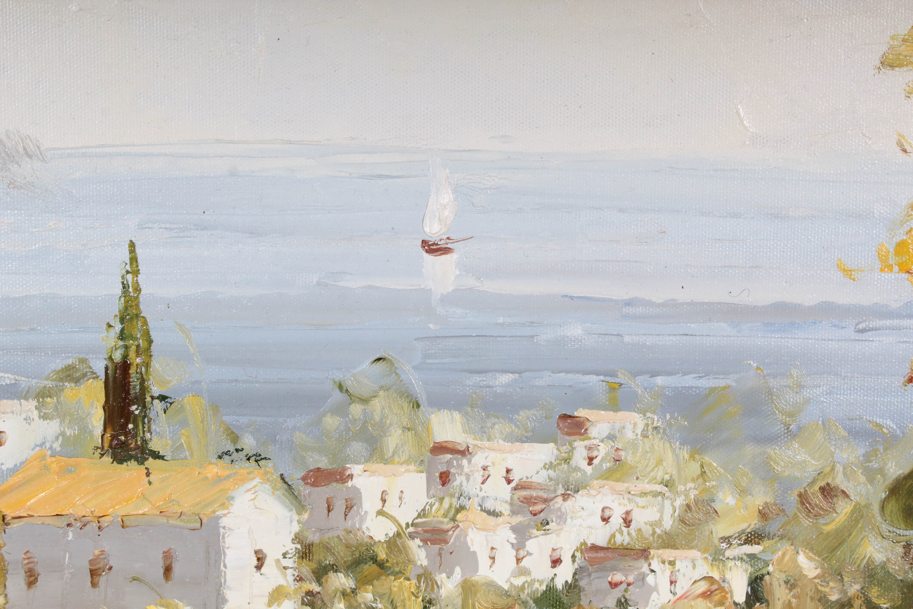 G. Dorian Oil Painting of Seaside Village