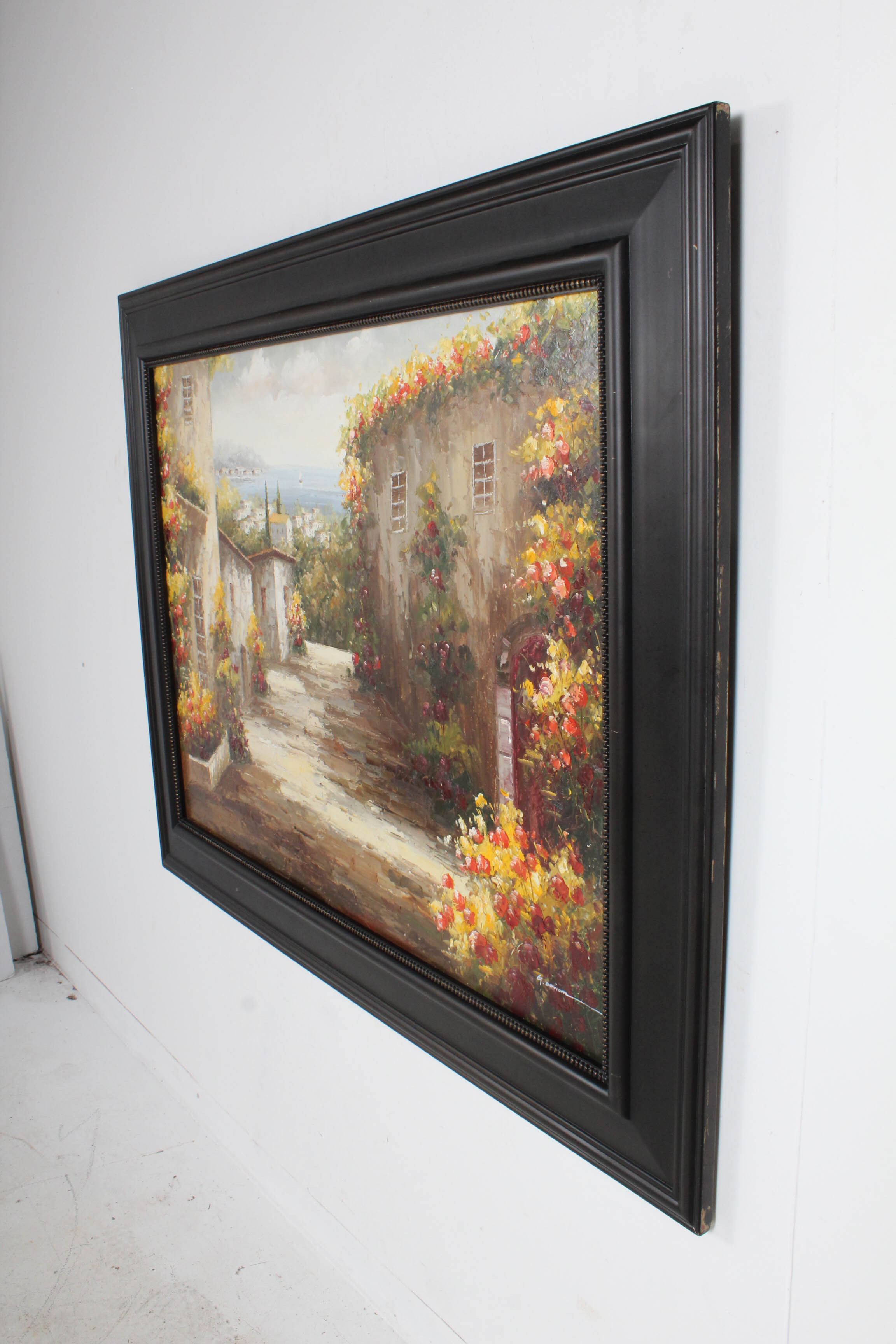 G. Dorian Oil Painting of Seaside Village