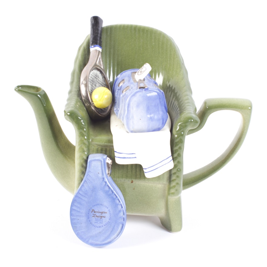 Richard Parrington Tennis Chair Novelty Teapot