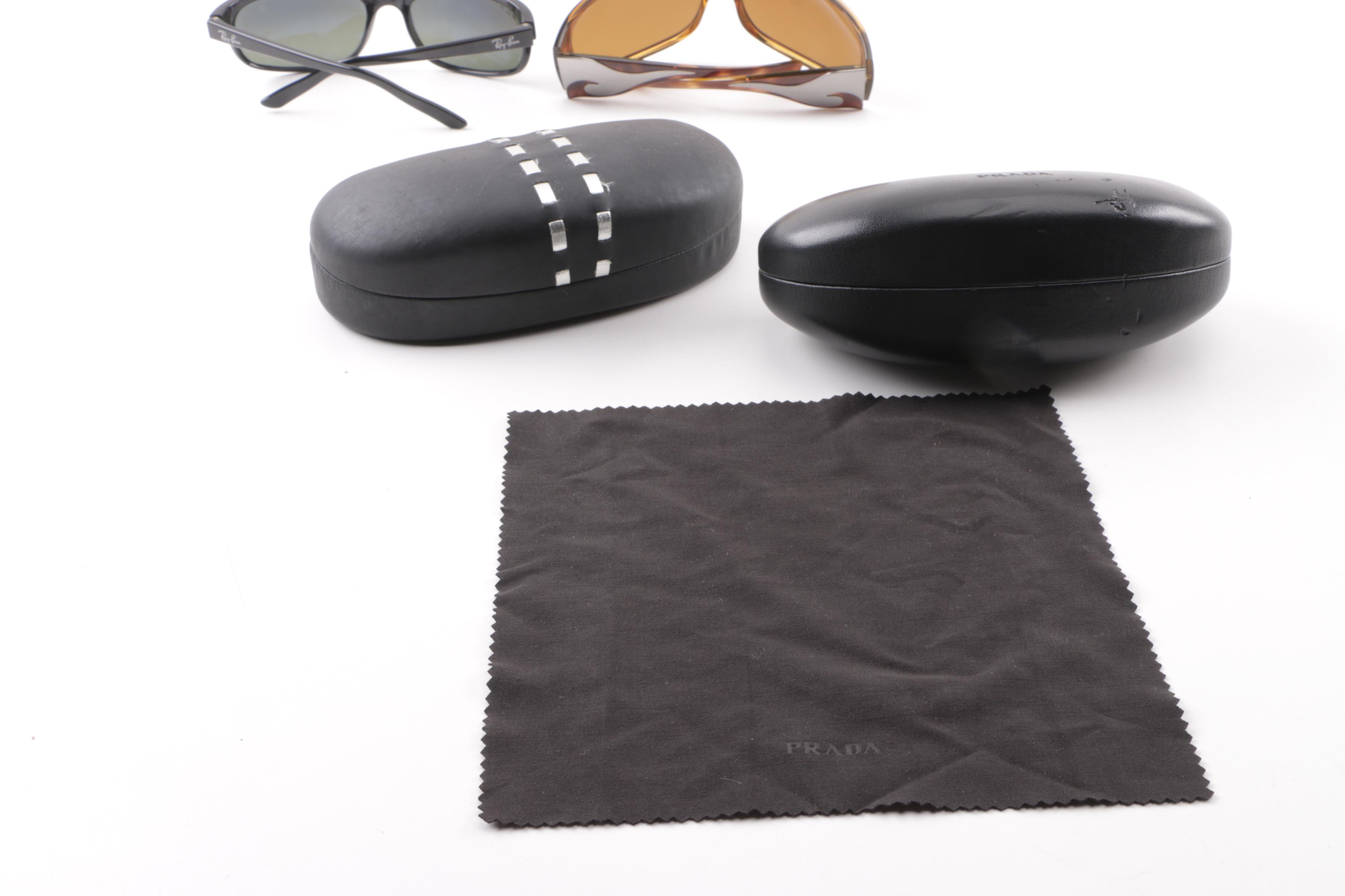 Prada and Prescription Ray-Ban Wrap Sunglasses