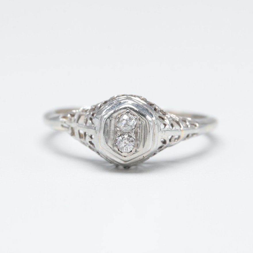 18K White Gold Diamond Ring