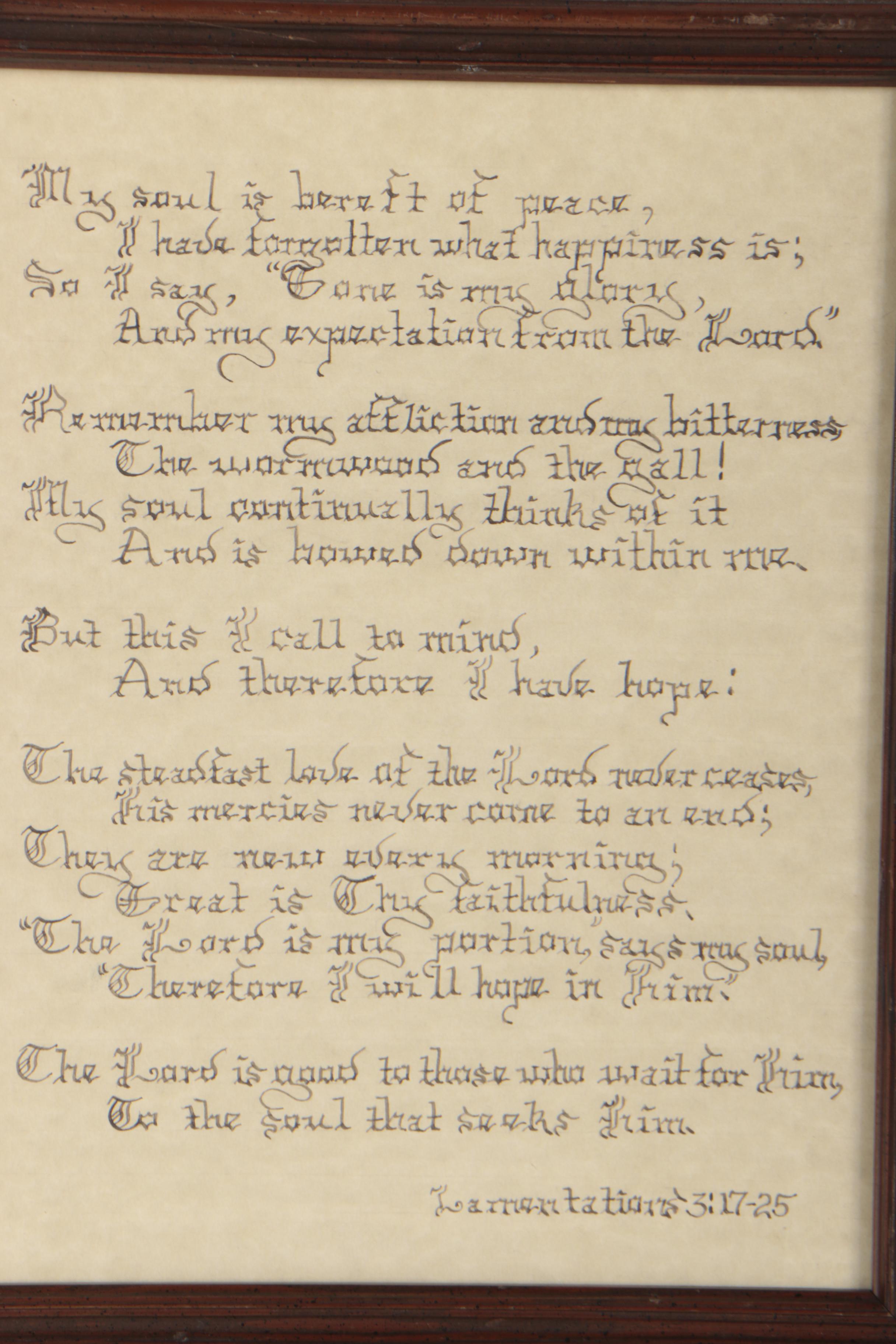 Johnson Gordon Co. Lithograph with Letterpress and Handwritten Quotes