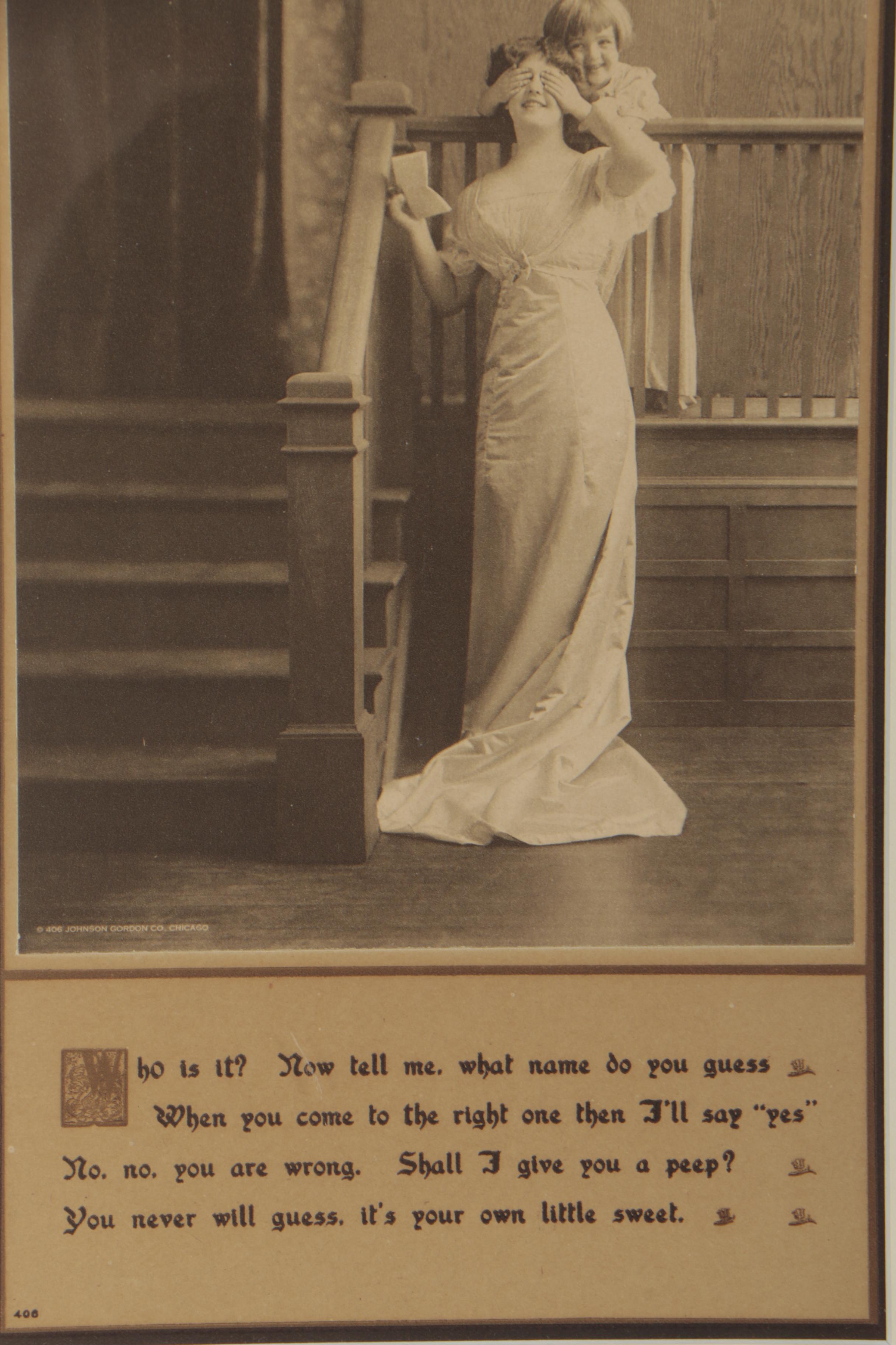 Johnson Gordon Co. Lithograph with Letterpress and Handwritten Quotes