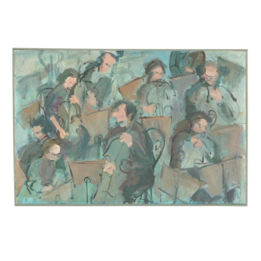 Ann Kromer Orchestral Scene Oil Painting