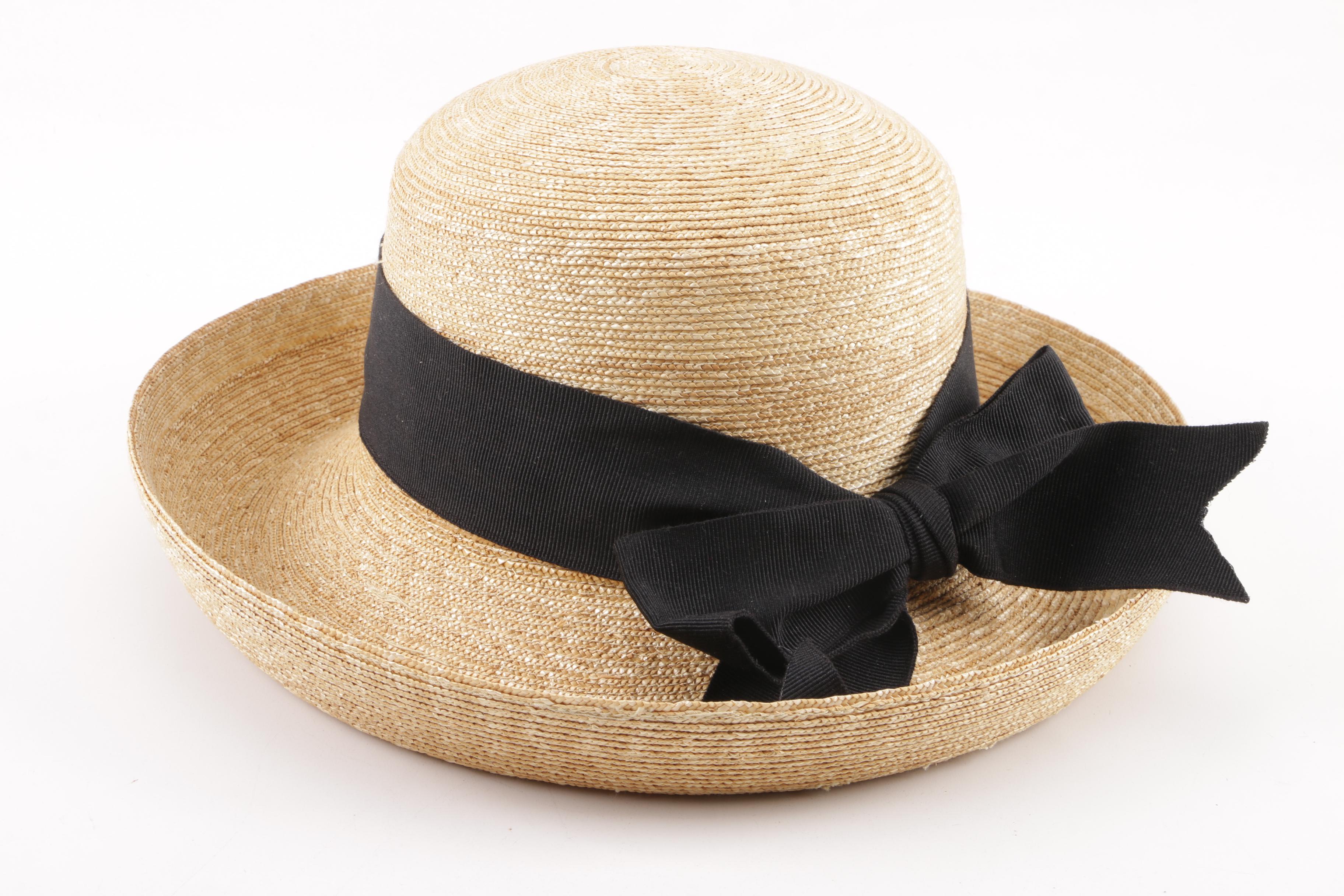 Peter Beaton of Nantucket Woven Straw Hat with Black Grosgrain Band