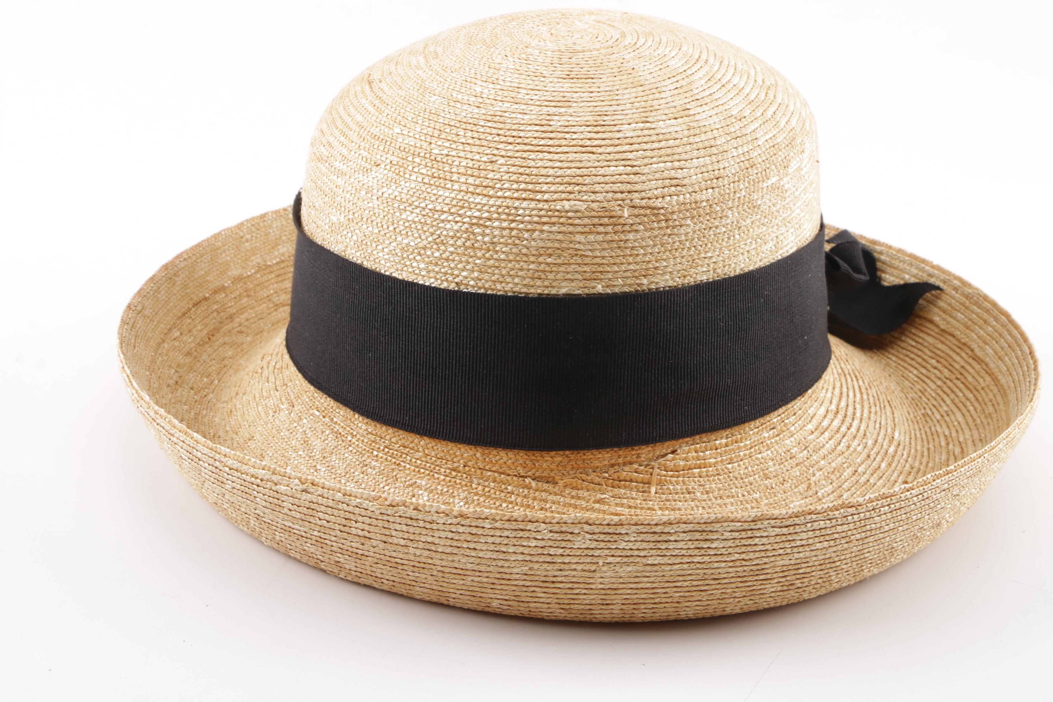Peter Beaton of Nantucket Woven Straw Hat with Black Grosgrain Band