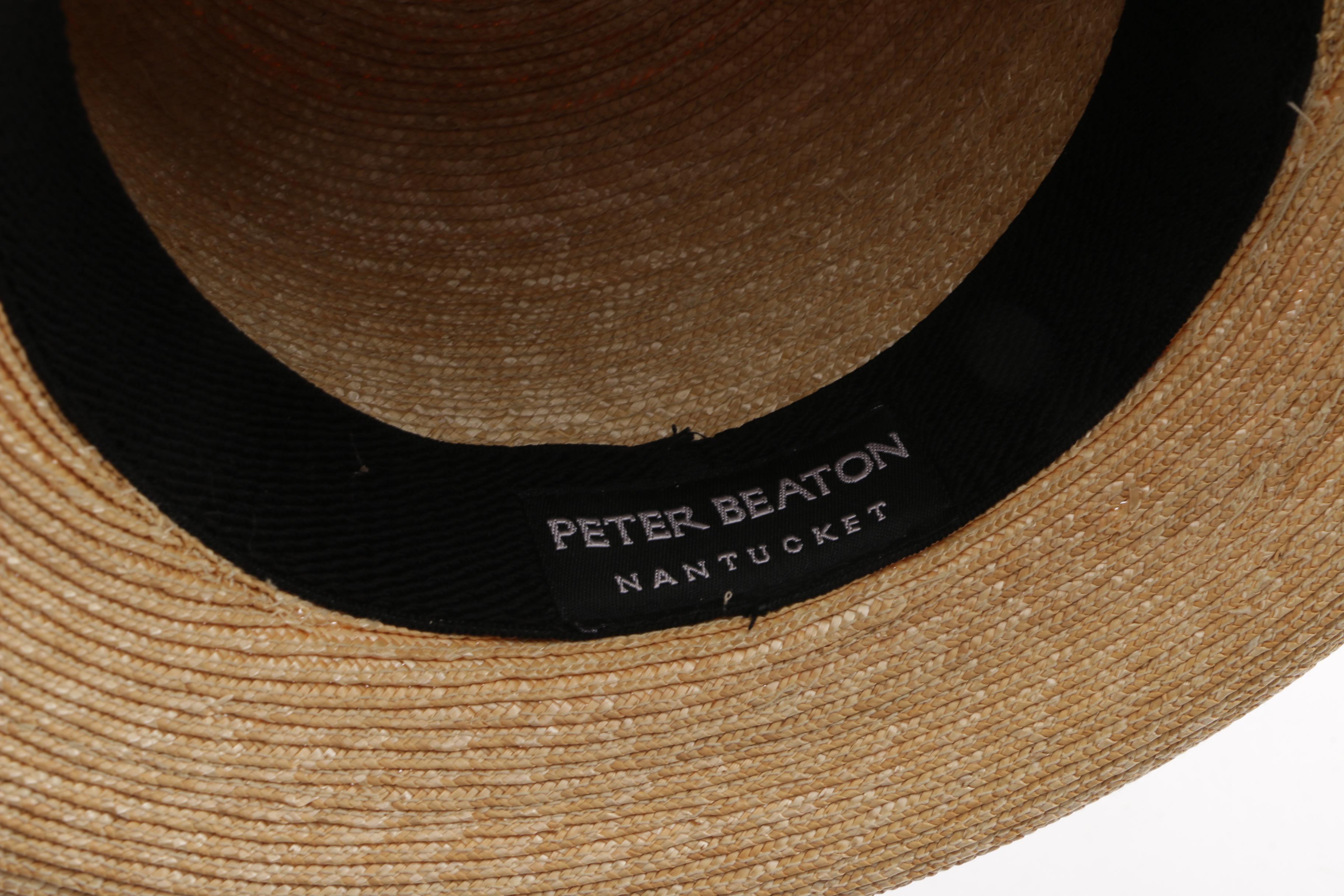 Peter Beaton of Nantucket Woven Straw Hat with Black Grosgrain Band