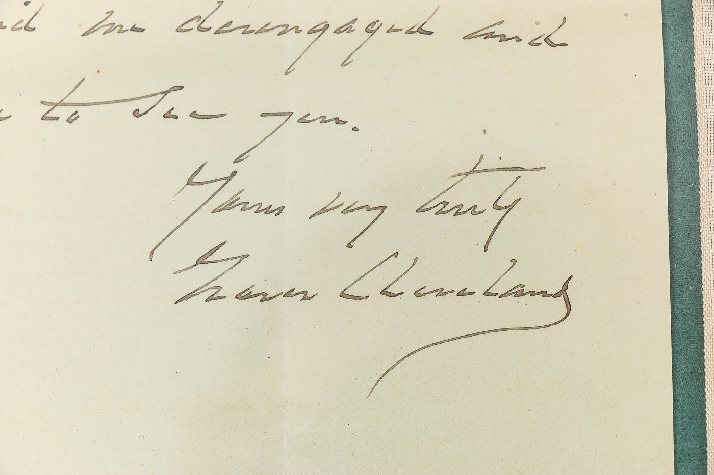 Grover Cleveland Autograph Letter Signed and Francis Cleveland Signed Check