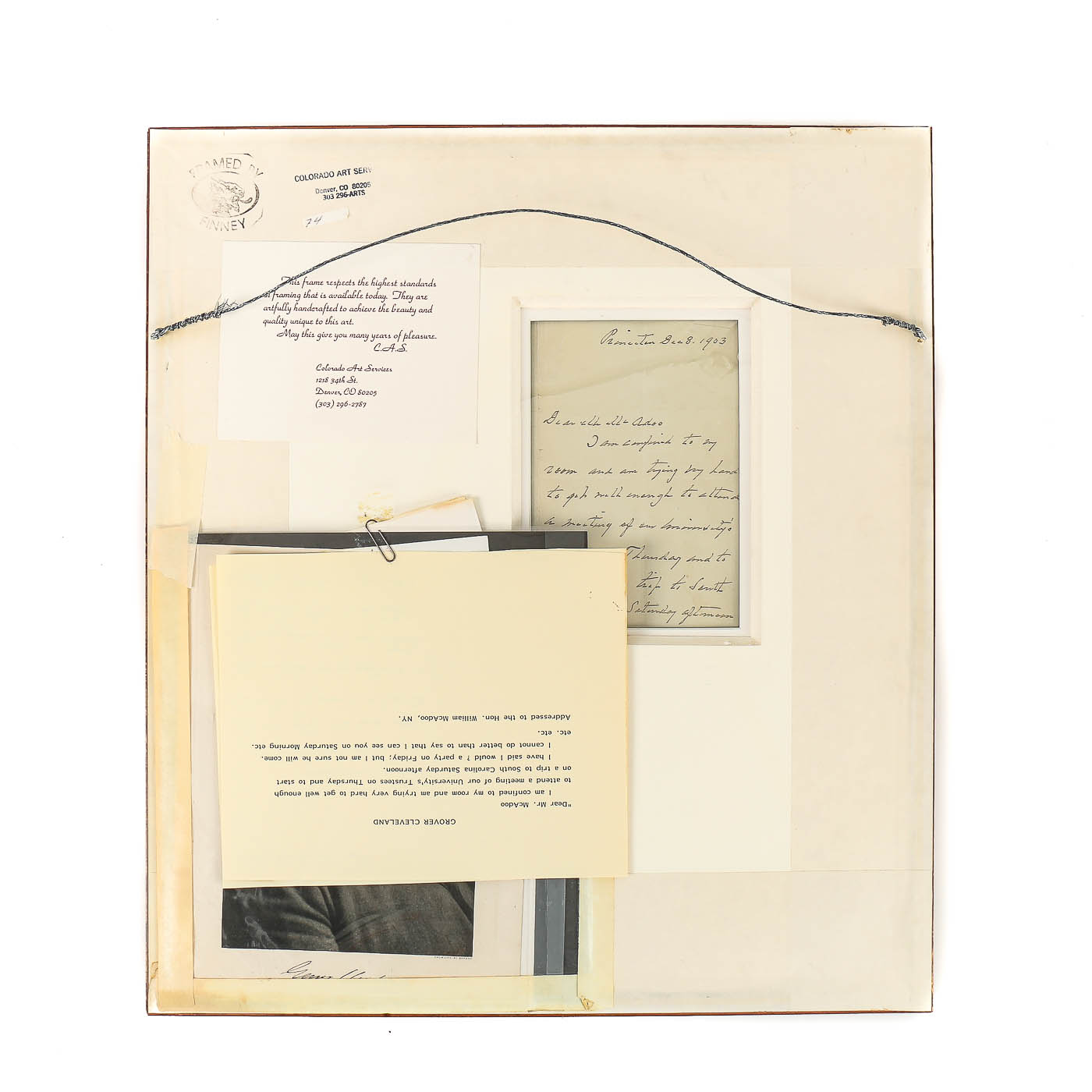 Grover Cleveland Autograph Letter Signed and Francis Cleveland Signed Check