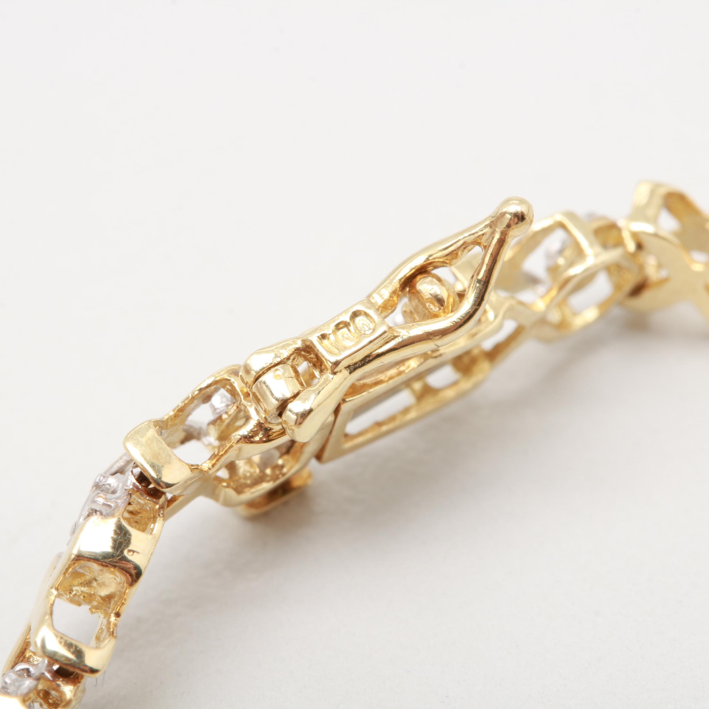 14K Yellow Gold Diamond Bracelet