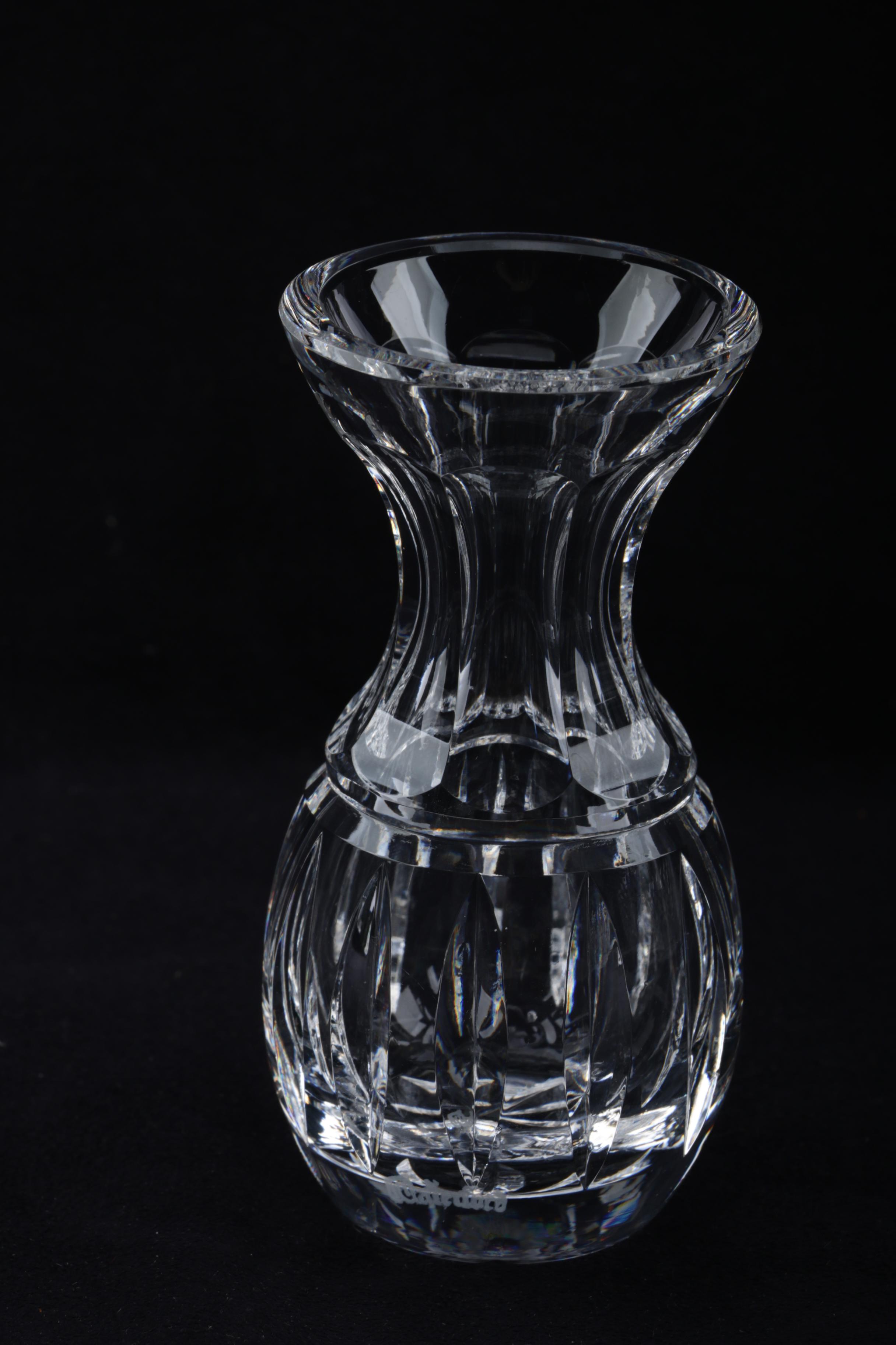 Waterford Crystal Bowls and Bud Vase with Candlestick and Flower Vases