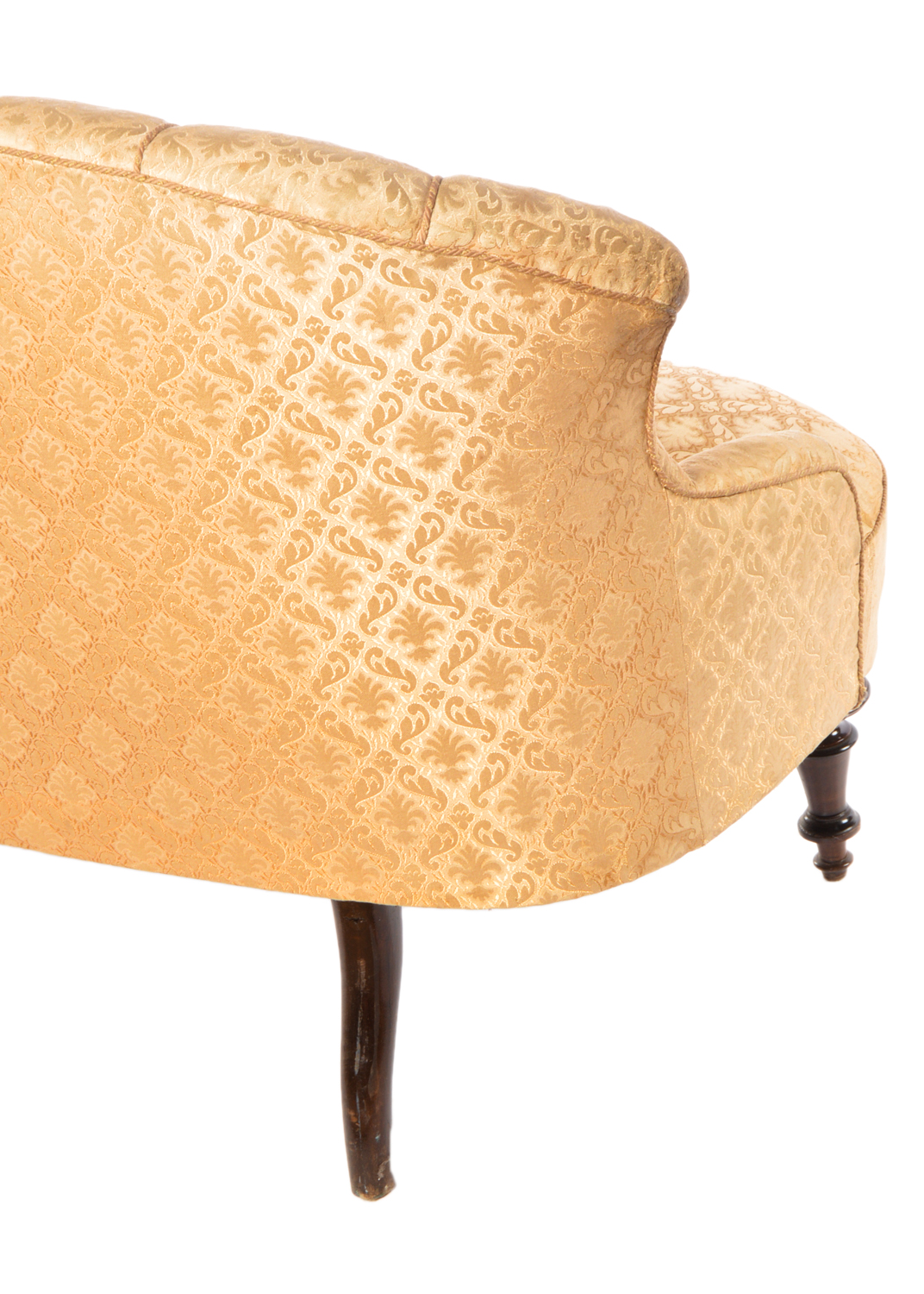 Button Tufted Armless Loveseat, 20th Century