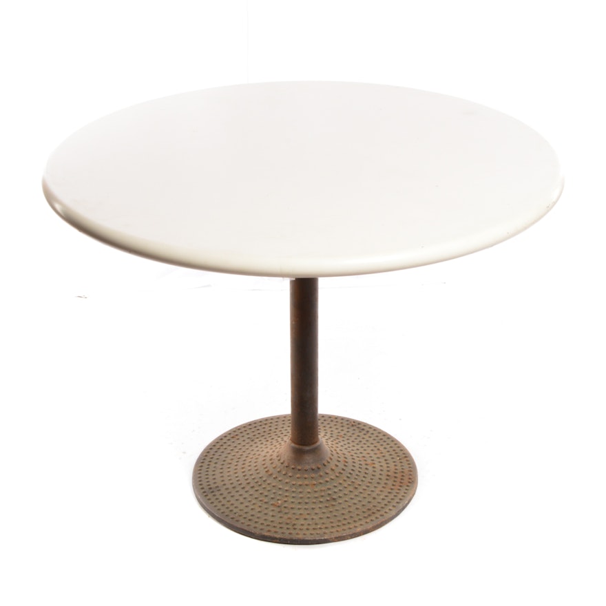 Mid Century Modern Metal Pedestal Dining Table, 20th Century