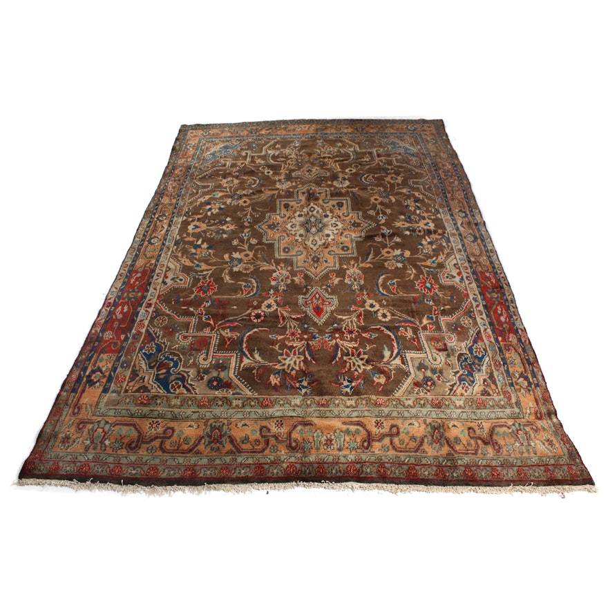 Vintage Hand-Knotted Persian Malayer Sarouk Rug