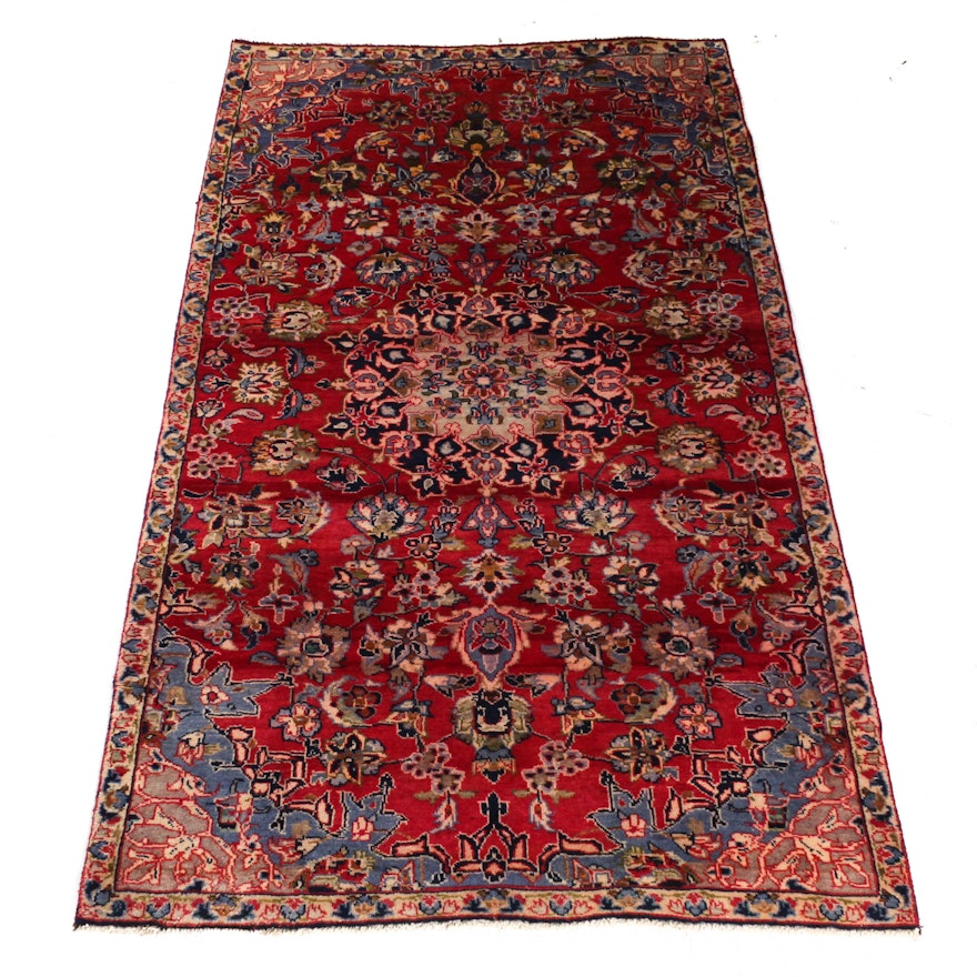 Hand-Knotted Indo-Persian Isfahan Rug