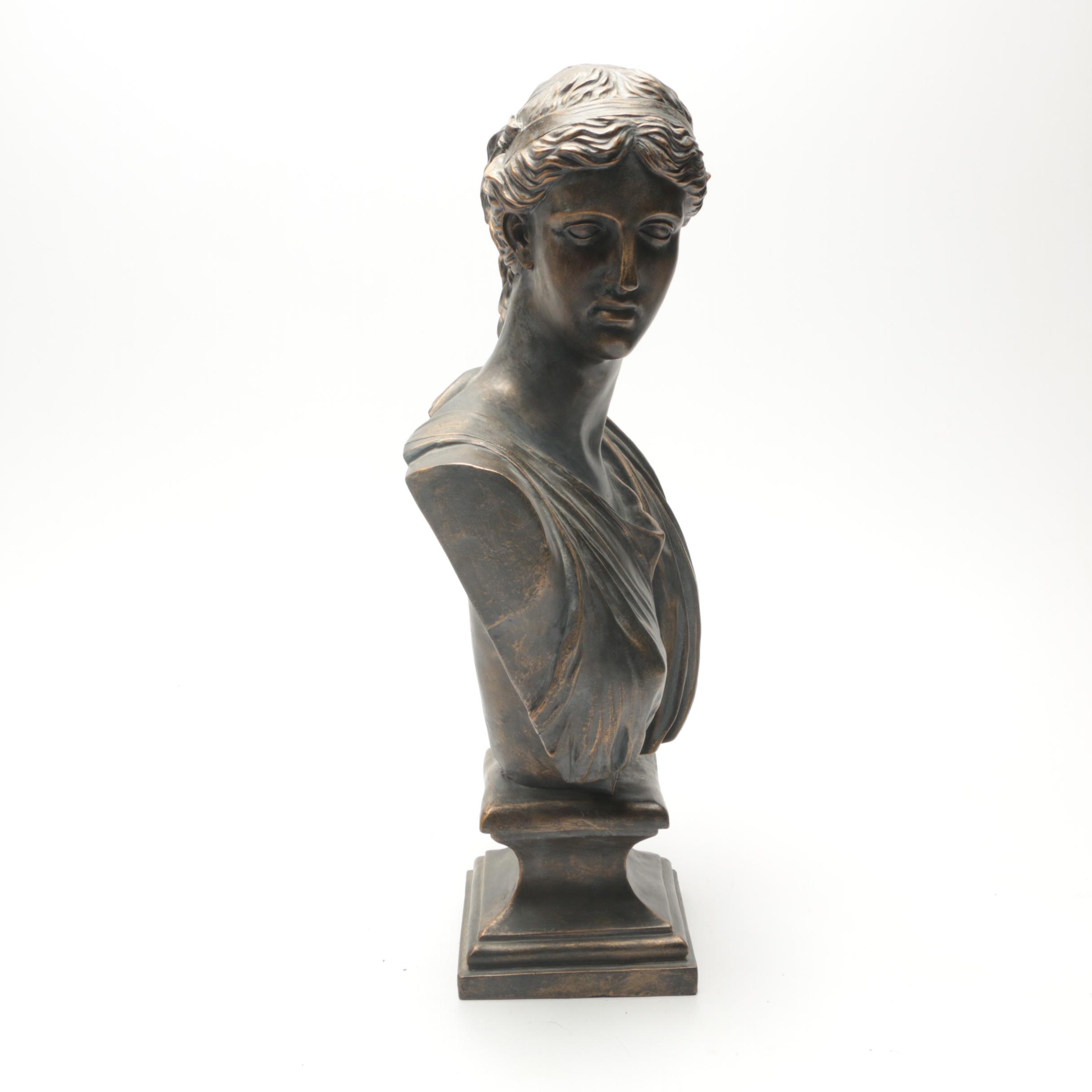 Large Contemporary Plaster Busts of Apollo and Aphrodite