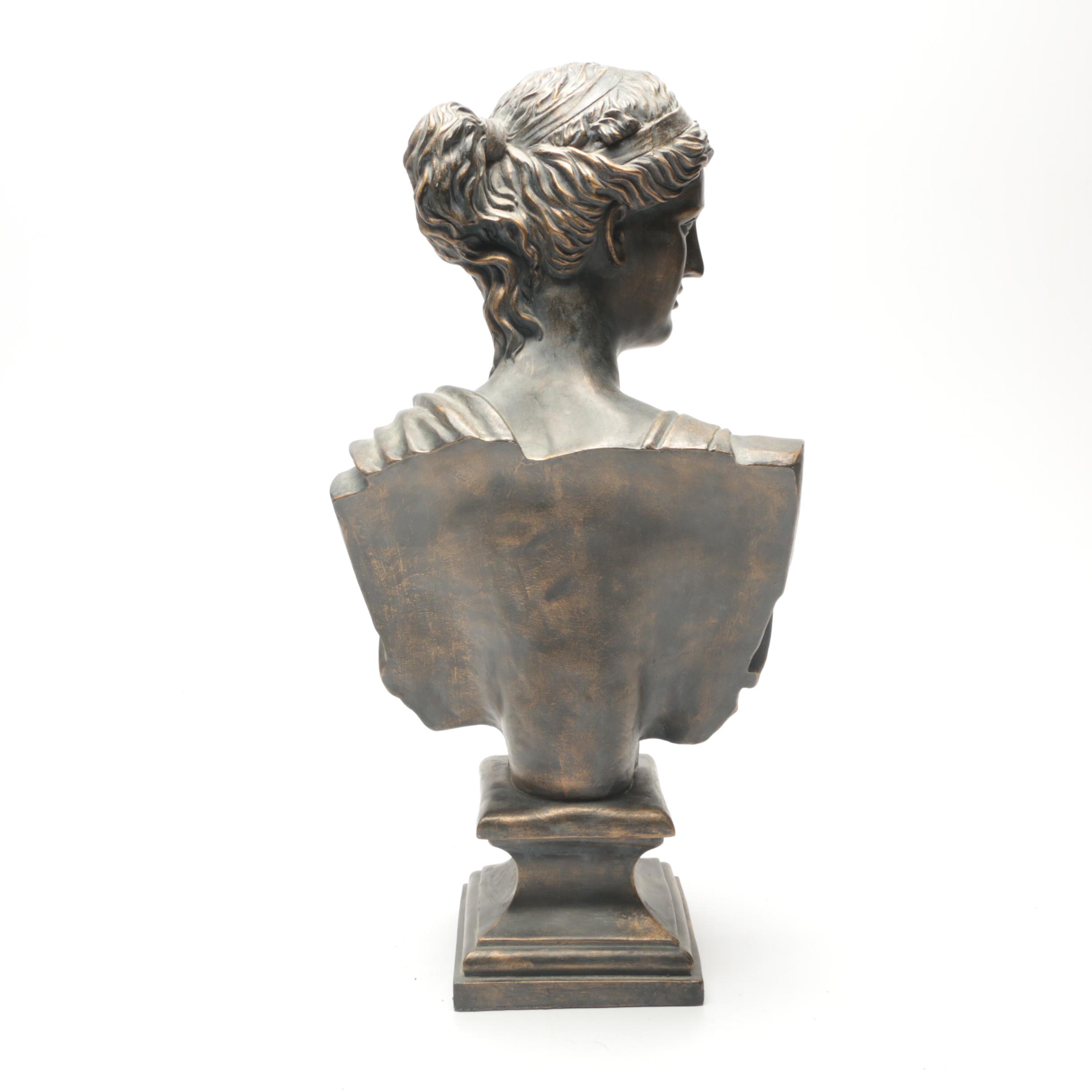 Large Contemporary Plaster Busts of Apollo and Aphrodite