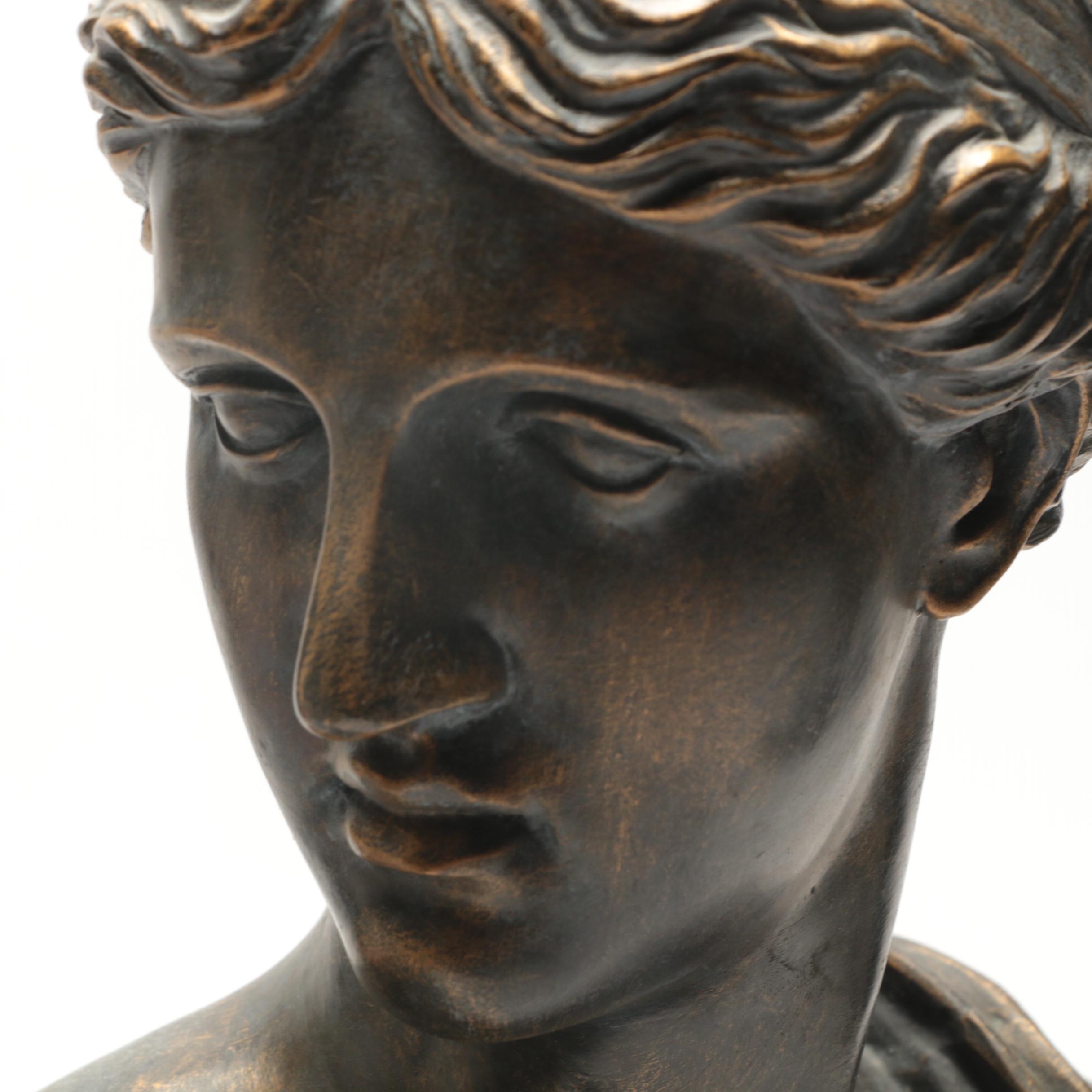 Large Contemporary Plaster Busts of Apollo and Aphrodite