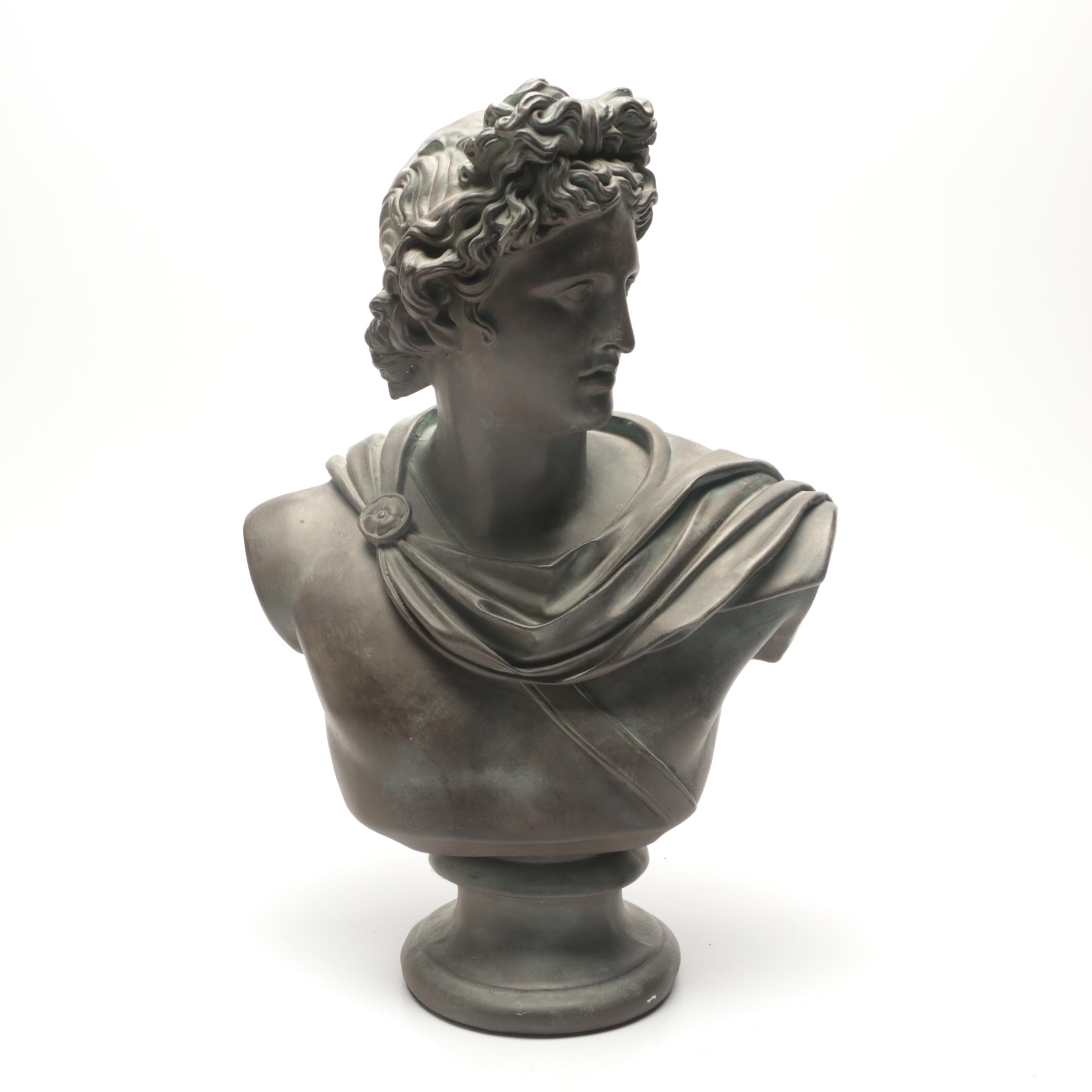 Large Contemporary Plaster Busts of Apollo and Aphrodite