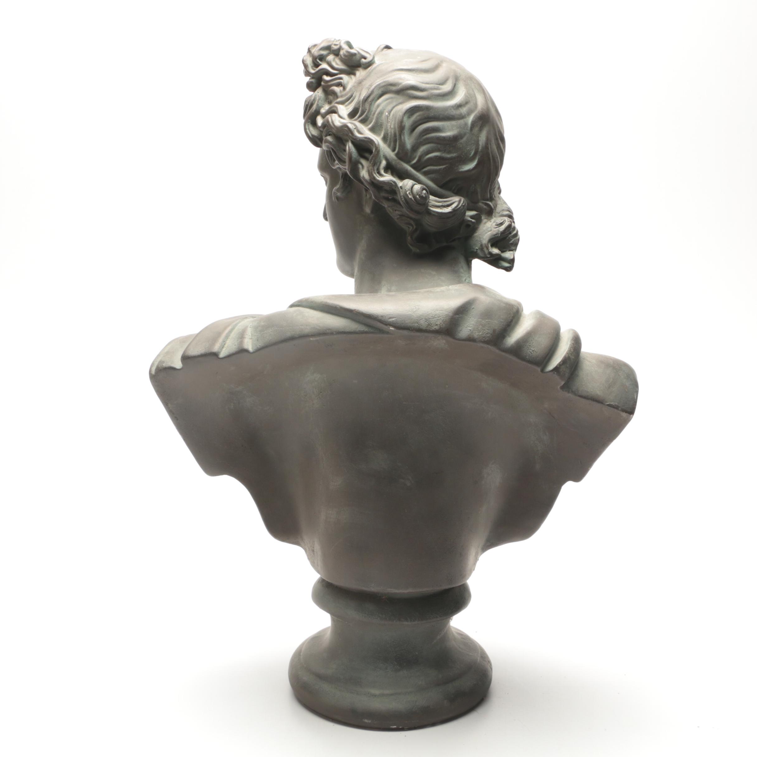 Large Contemporary Plaster Busts of Apollo and Aphrodite