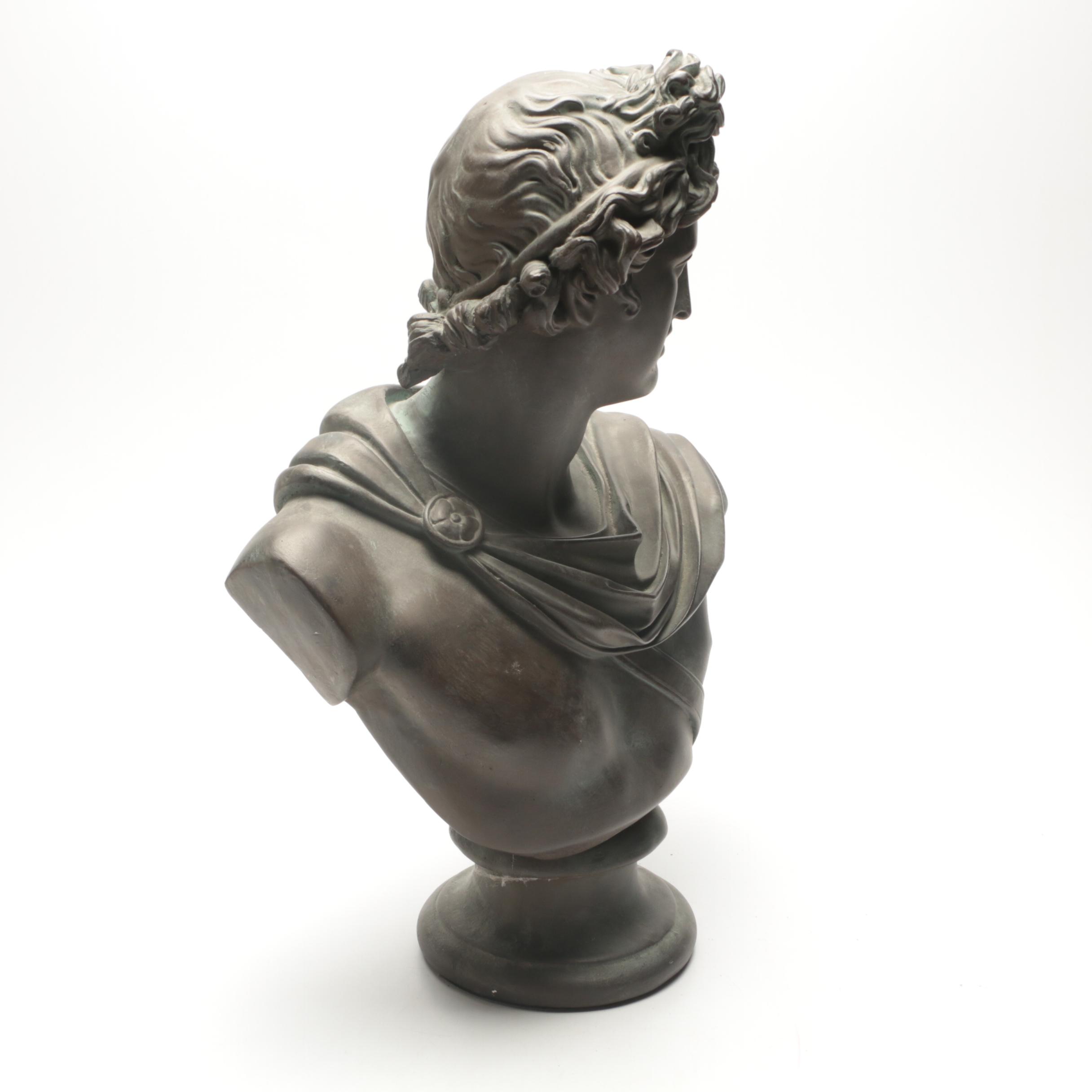 Large Contemporary Plaster Busts of Apollo and Aphrodite