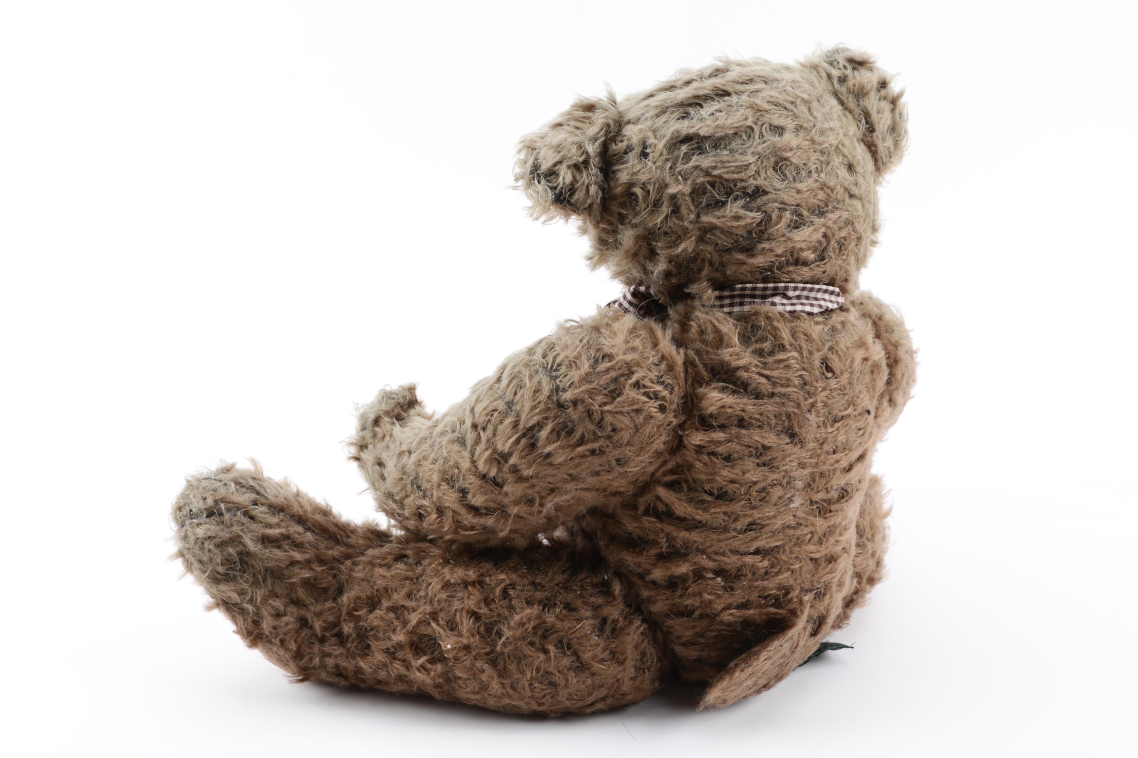 Vintage Russ Berrie & Co. Teddy Bear with Gingham Bow