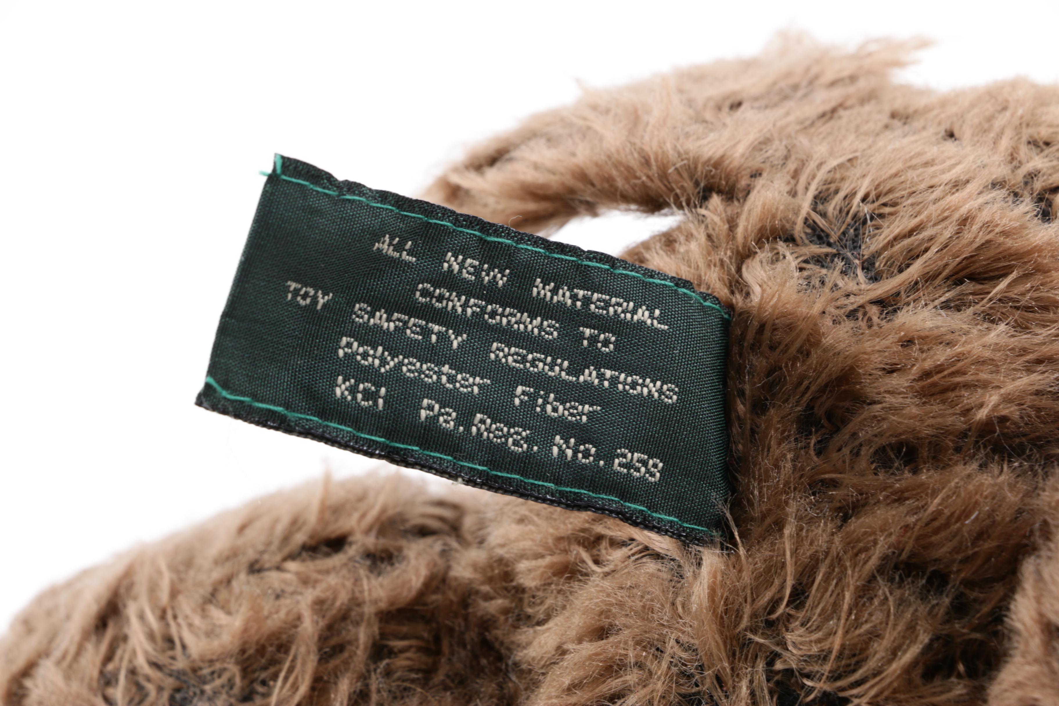 Vintage Russ Berrie & Co. Teddy Bear with Gingham Bow