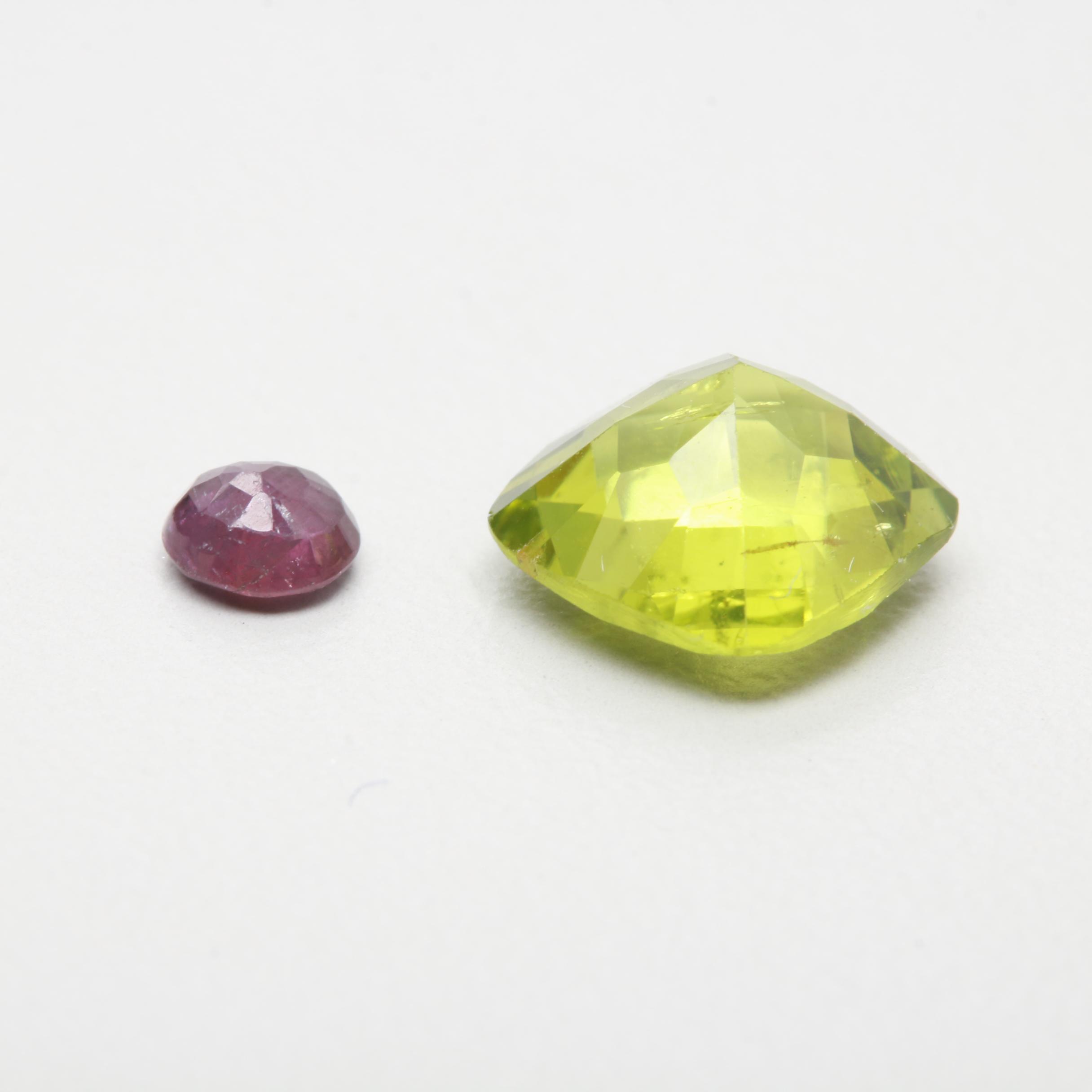 Assorted 23.38 CTW Loose Peridot and Heat Treated Rubies