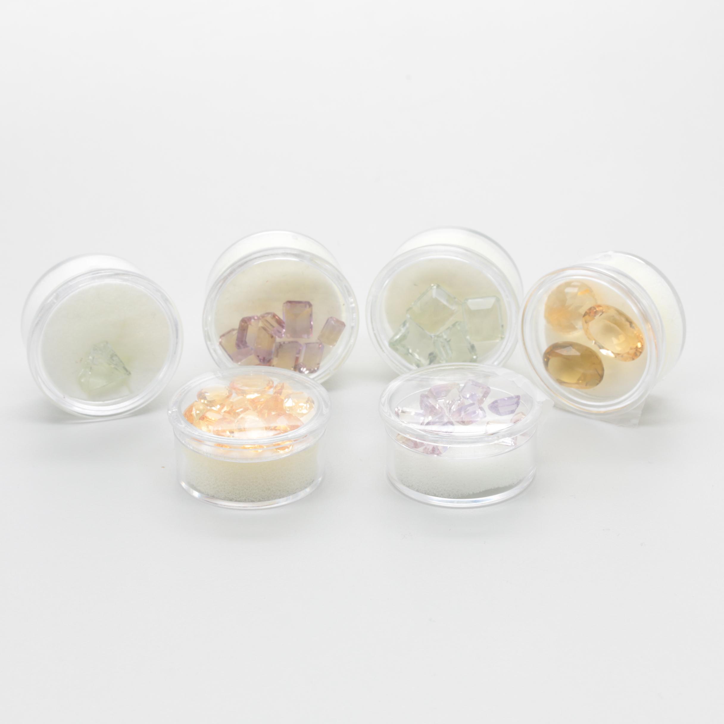 Loose Assorted Faceted 64.35 CTW Gemstones Including Citrine and Ametrine