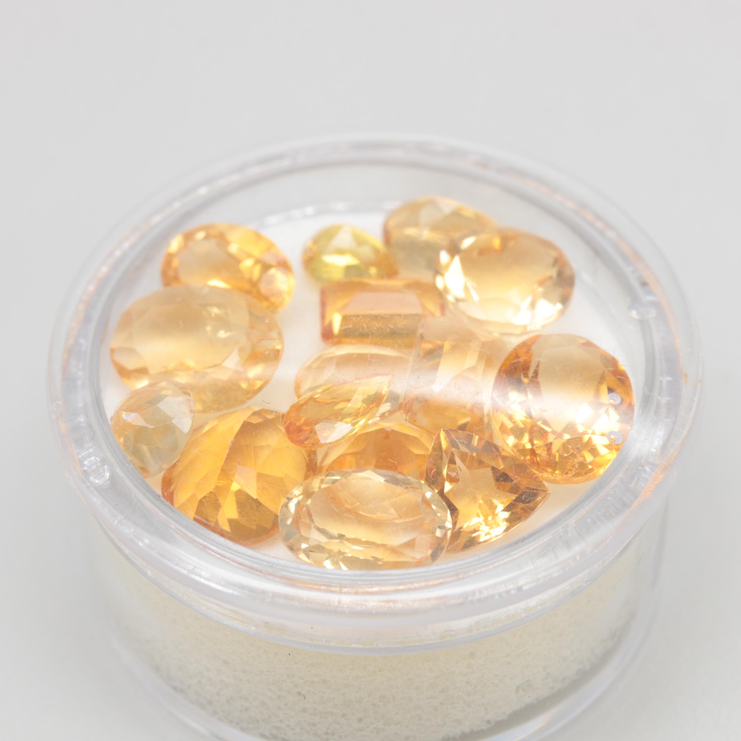 Loose Assorted Faceted 64.35 CTW Gemstones Including Citrine and Ametrine