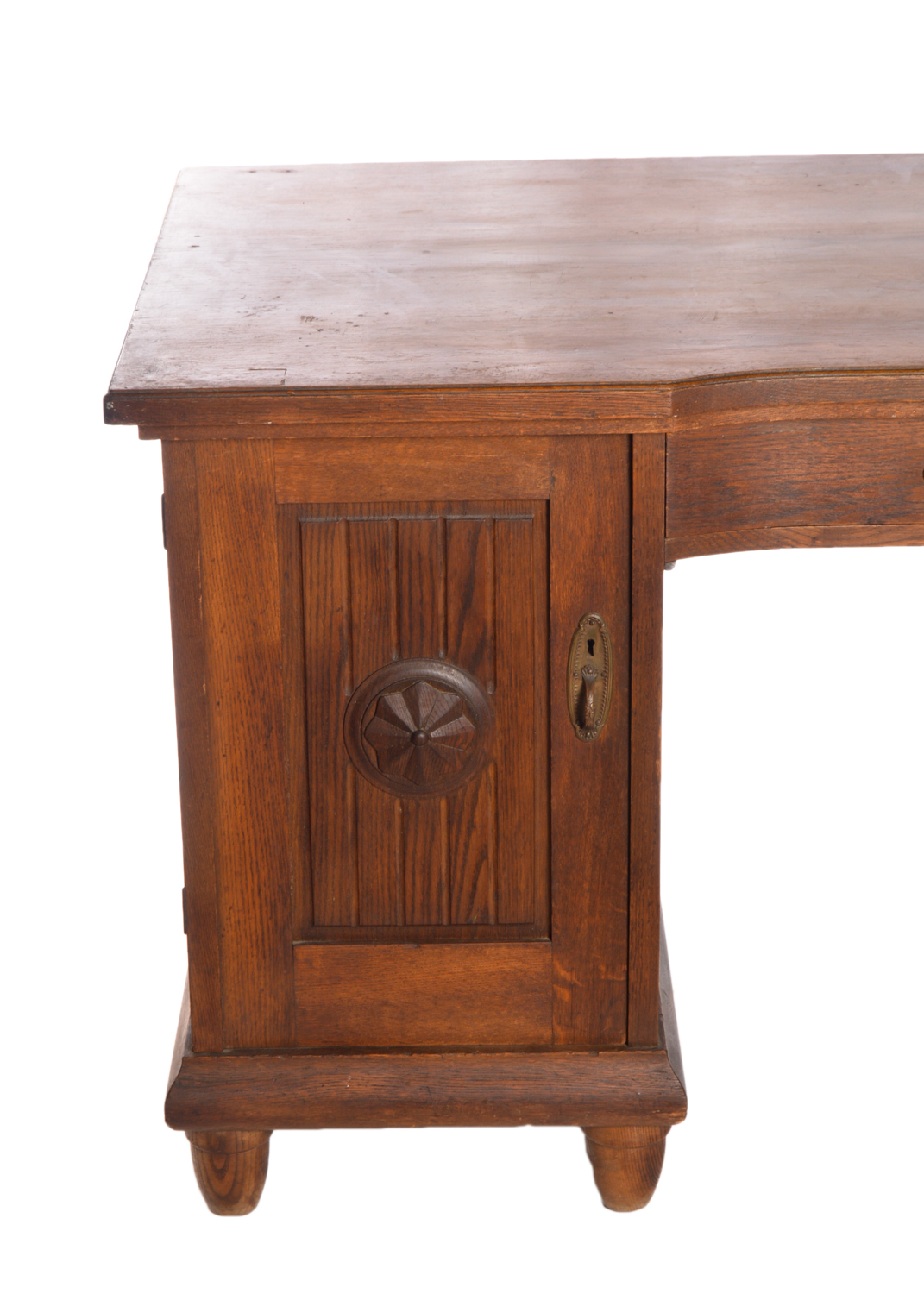 Arts and Crafts Style Oak Double Pedestal Desk, 20th Century