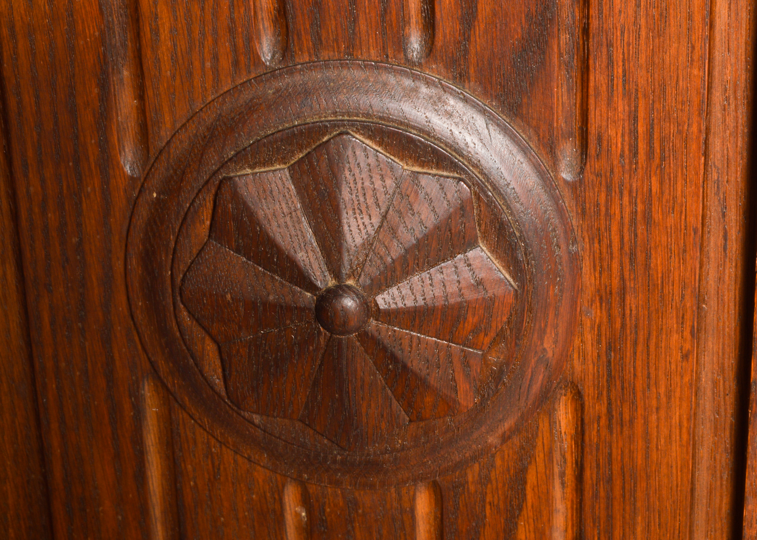 Arts and Crafts Style Oak Double Pedestal Desk, 20th Century