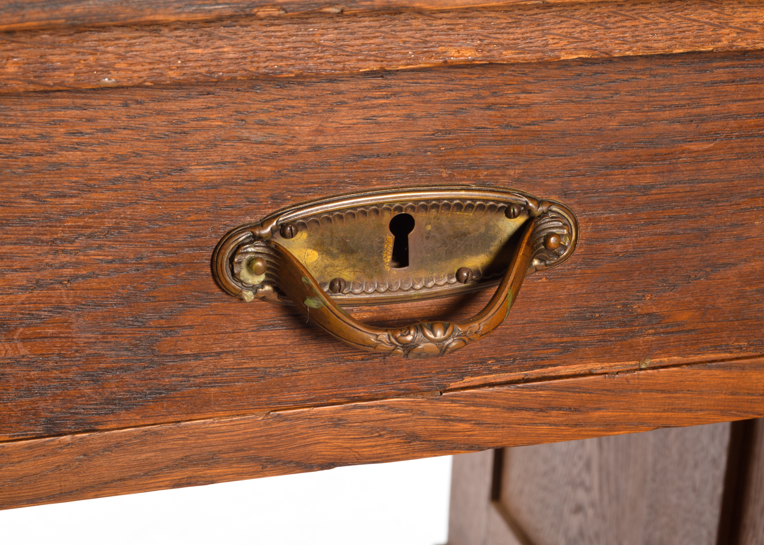Arts and Crafts Style Oak Double Pedestal Desk, 20th Century