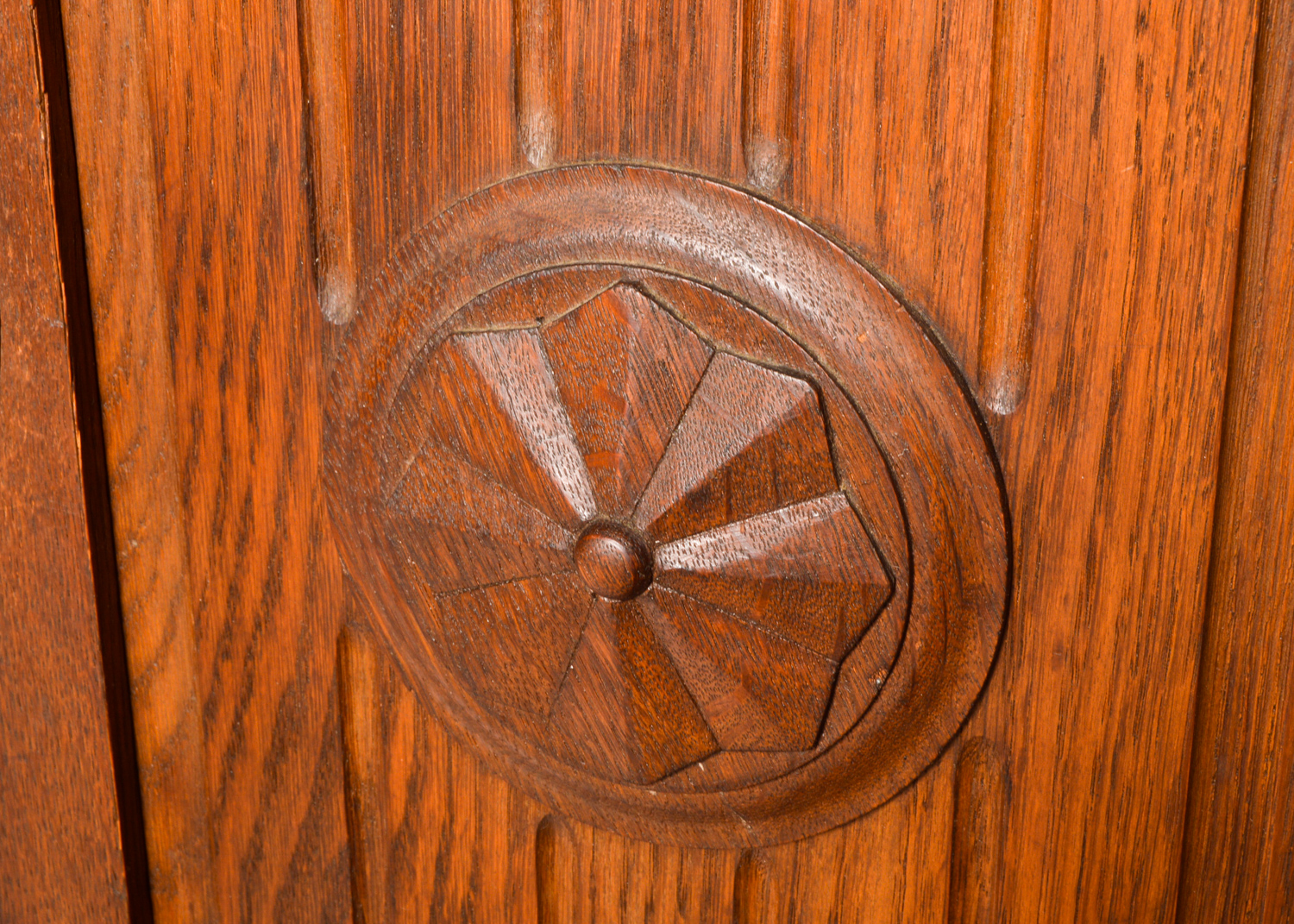 Arts and Crafts Style Oak Double Pedestal Desk, 20th Century