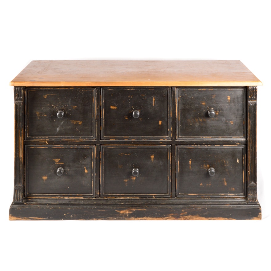 Painted Wood and Pine Apothecary Cabinet, 20th Century