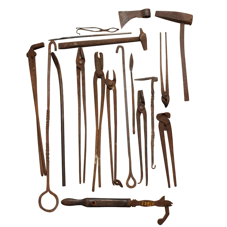 Collection of Antique Blacksmith Tools