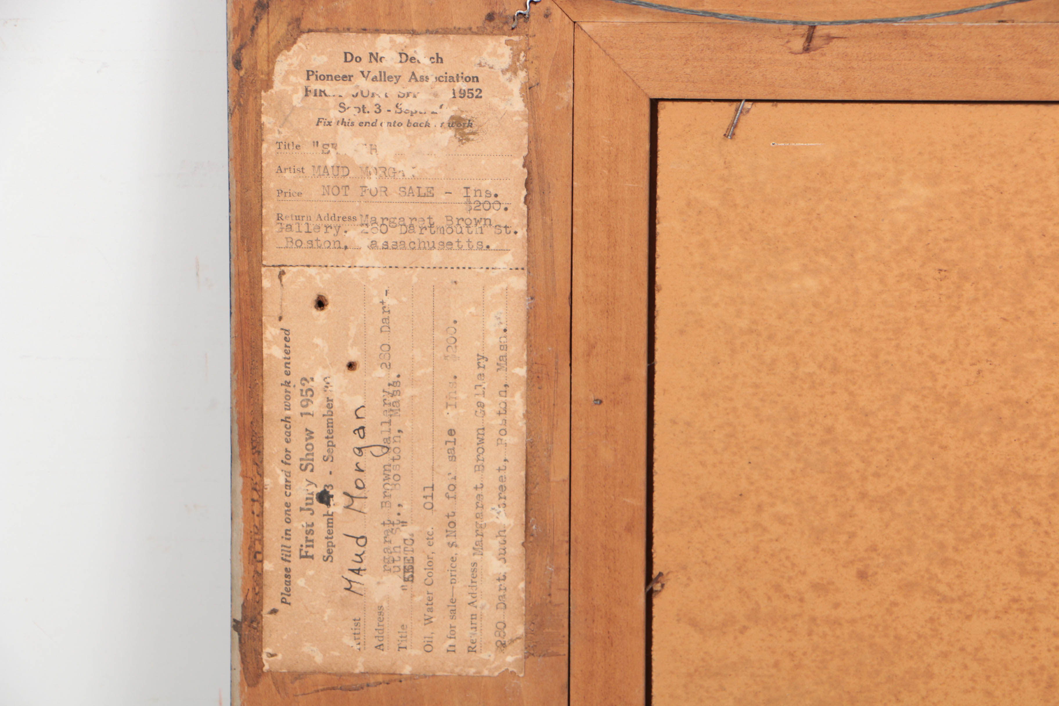 Maud Morgan Circa 1952 Oil on Board "Sketch"