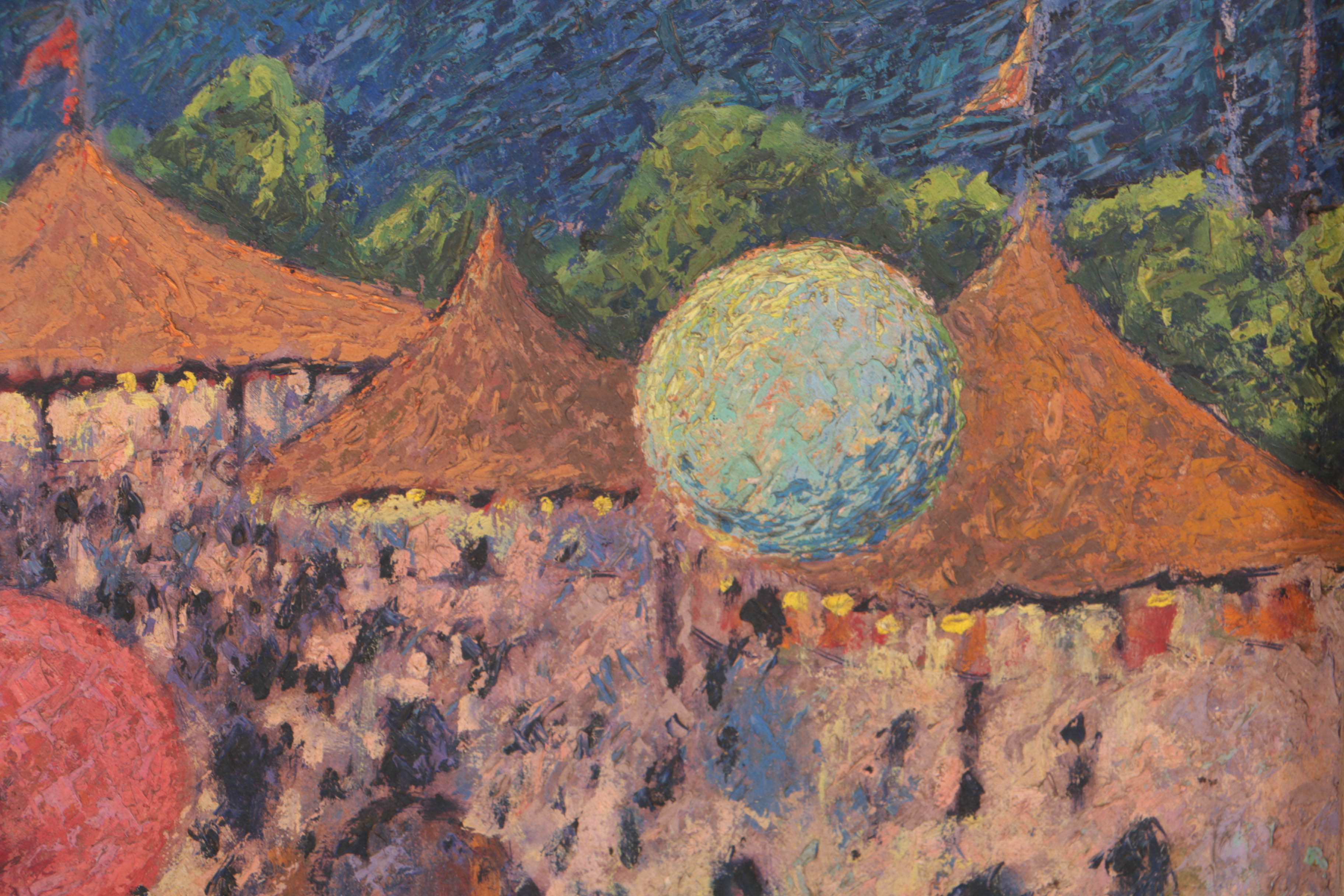 Clarence Klatt 1964 Oil Painting "Balloon Vendor"