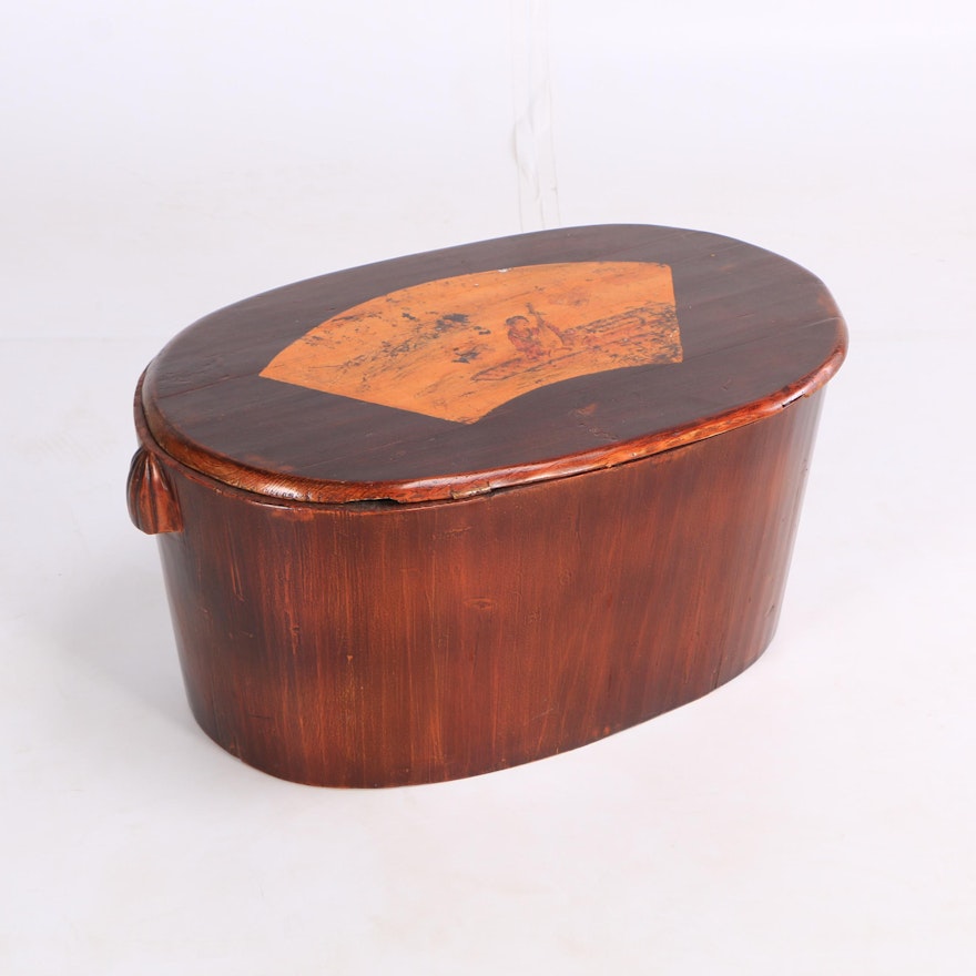 Chinese Exotic Hardwood Lidded Storage Container, Early/Mid-20th Century
