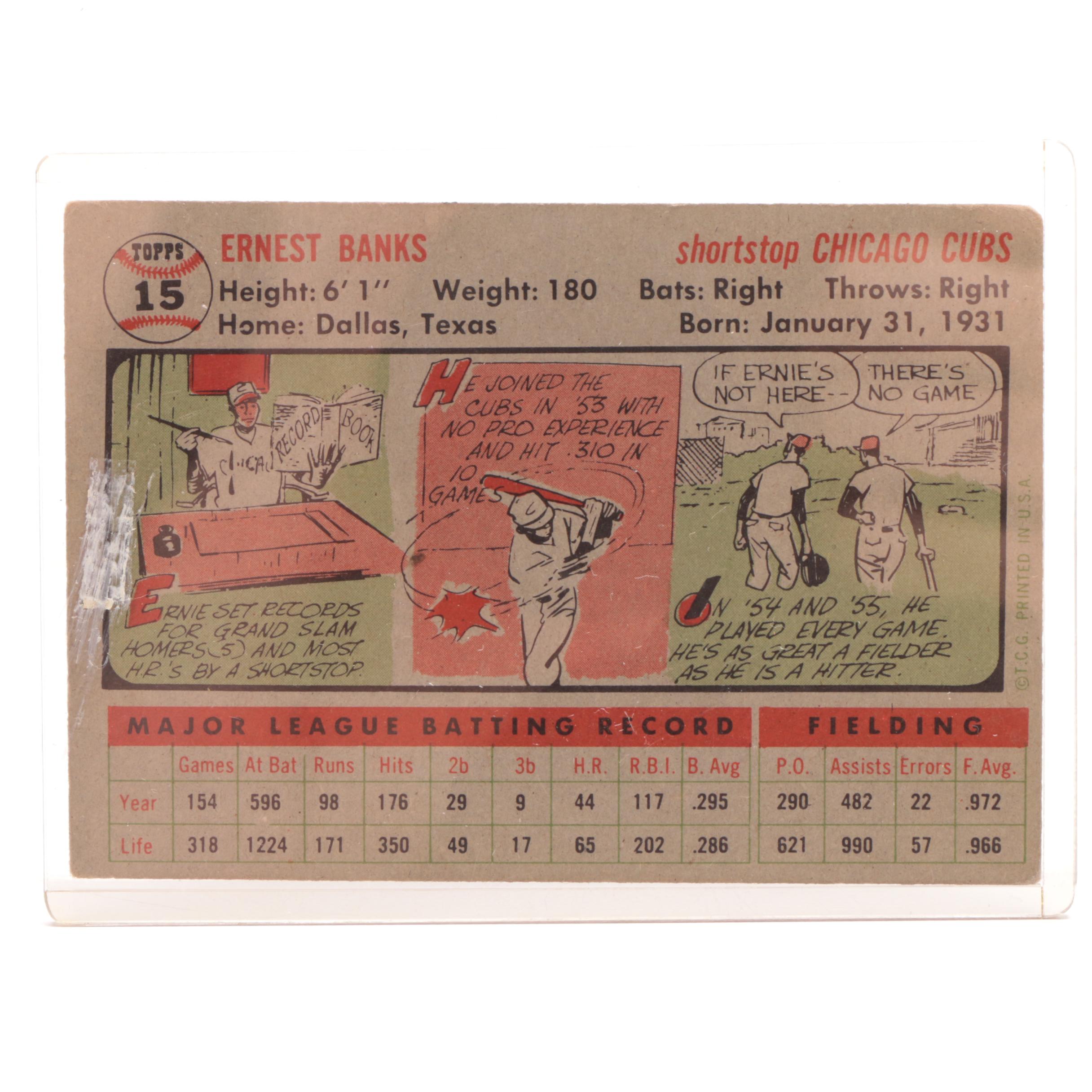 1956 Ernie Banks Chicago Cubs Topps Baseball Card