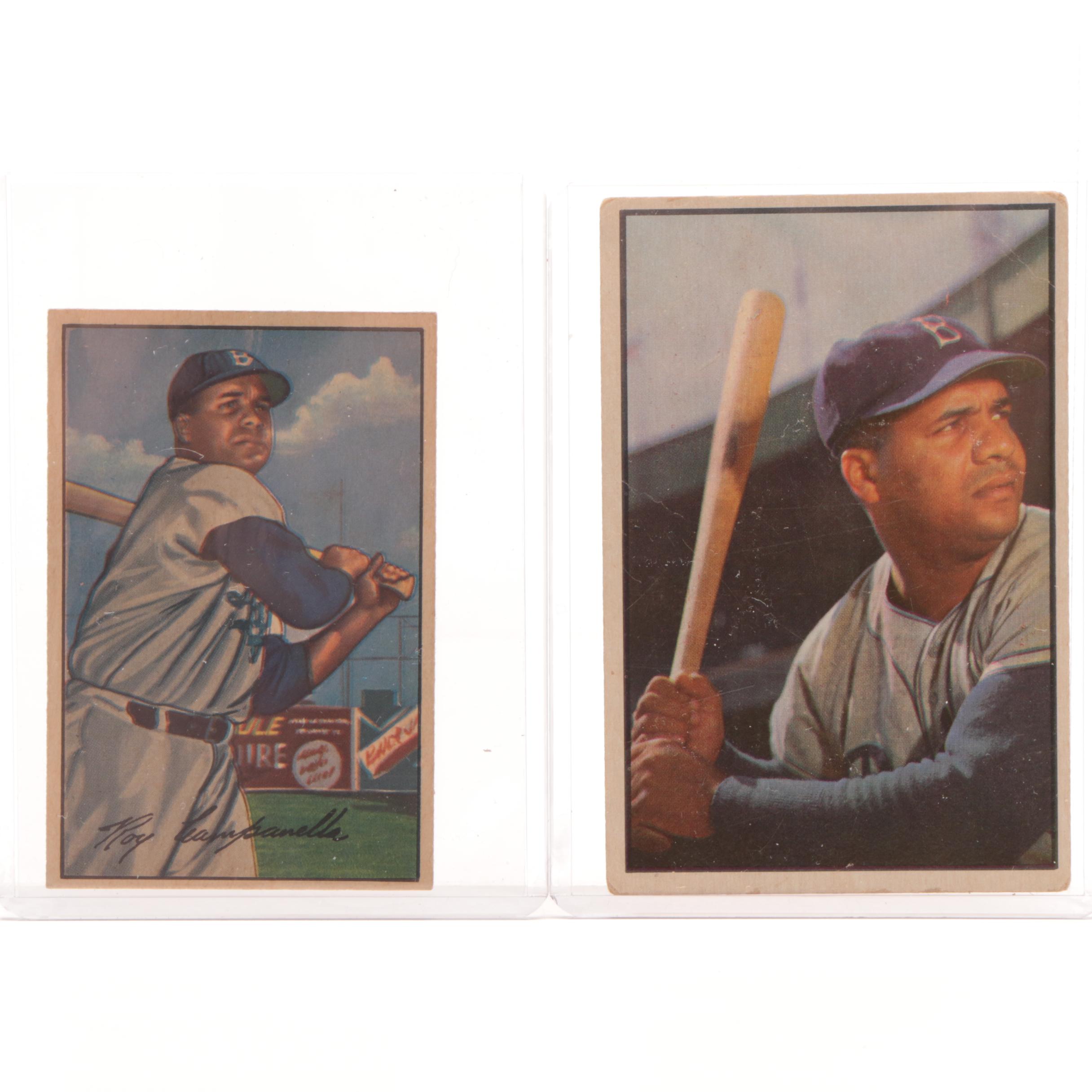 1952 and 1953 Roy Campanella Brooklyn Dodgers Bowman Baseball Cards