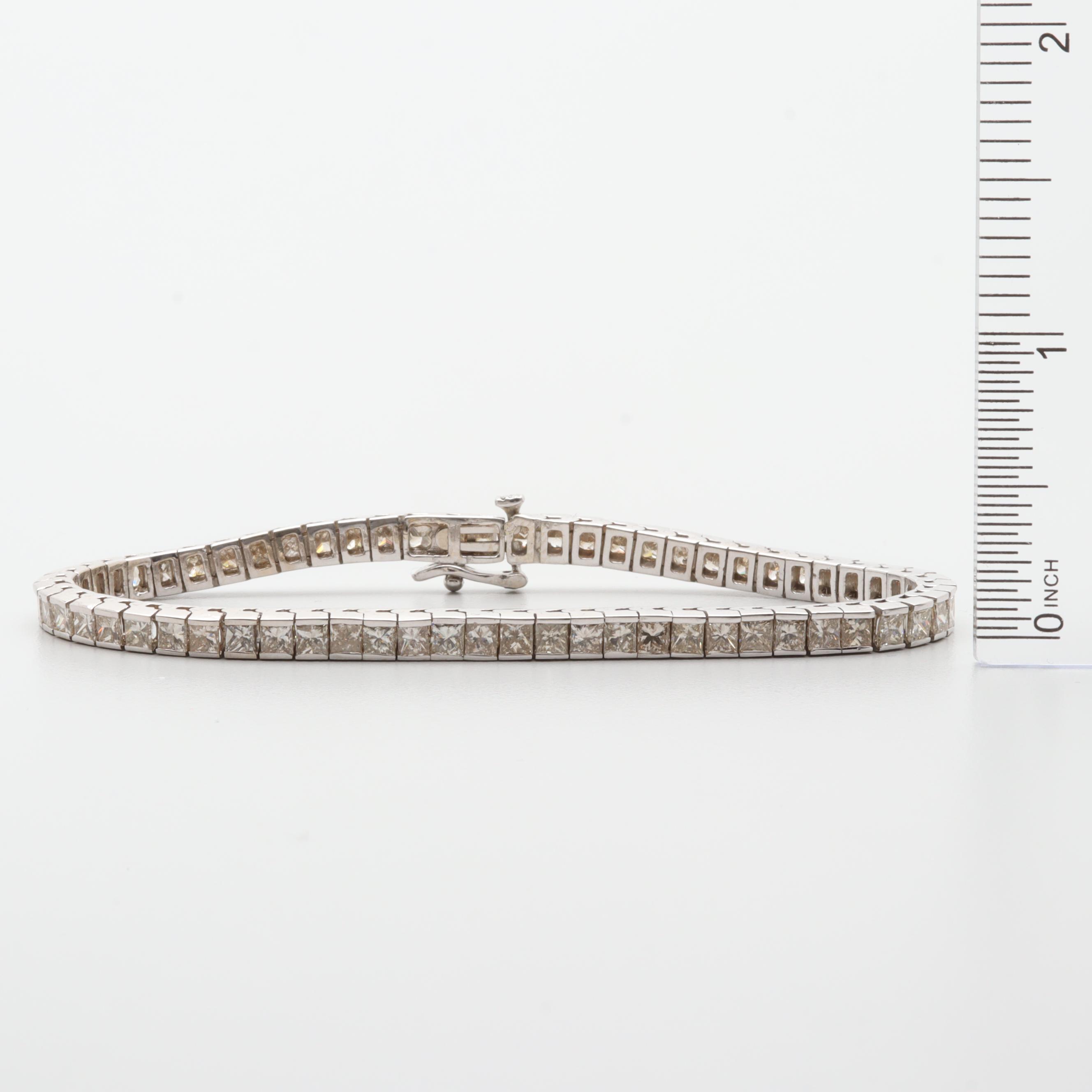 14K White Gold 9.45 CTW Diamond Tennis Bracelet