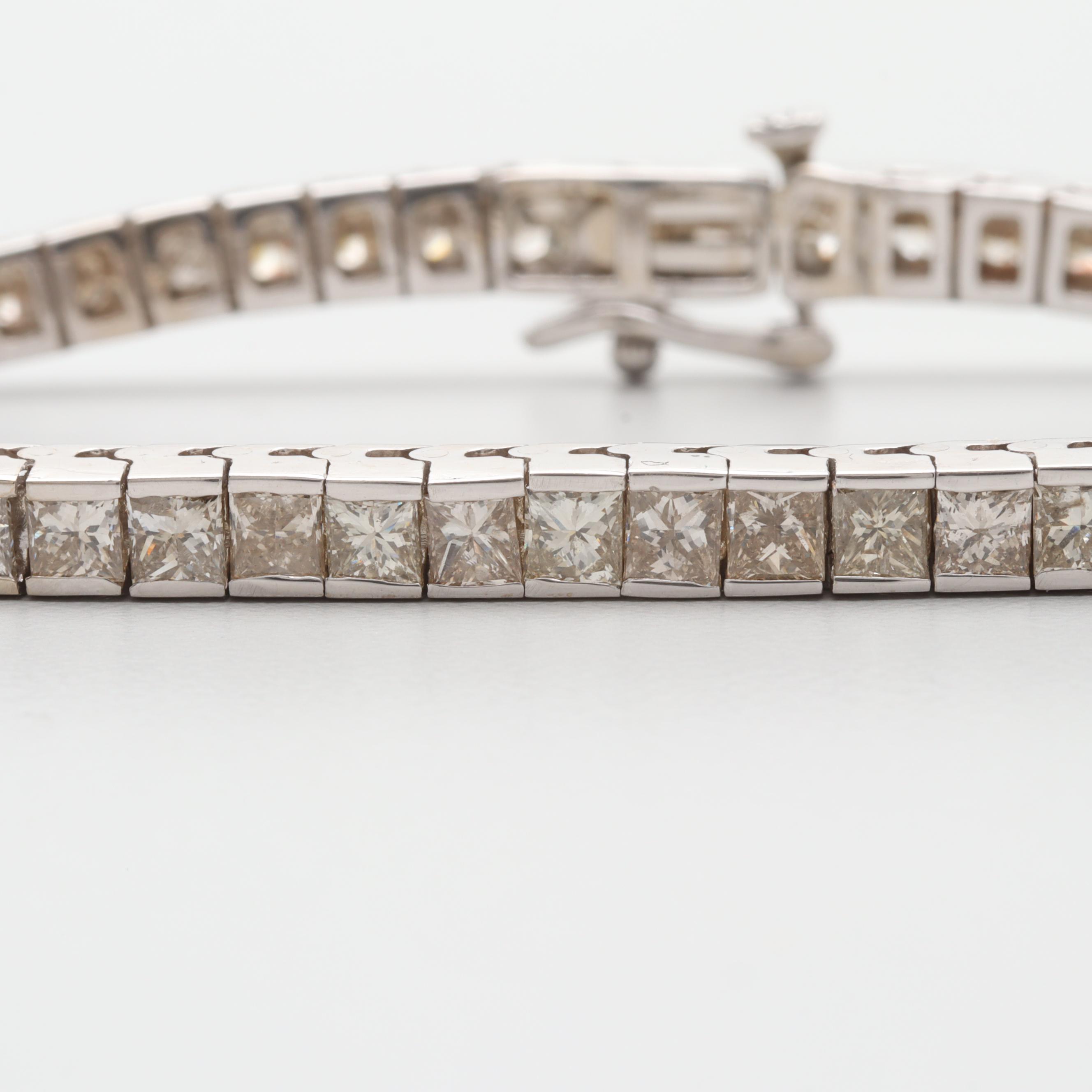 14K White Gold 9.45 CTW Diamond Tennis Bracelet