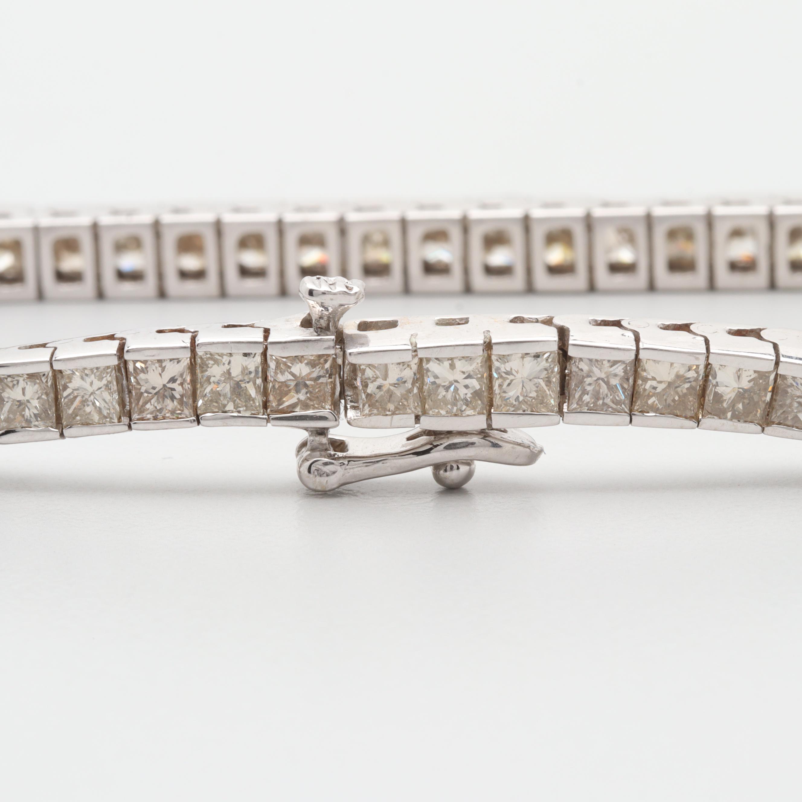 14K White Gold 9.45 CTW Diamond Tennis Bracelet