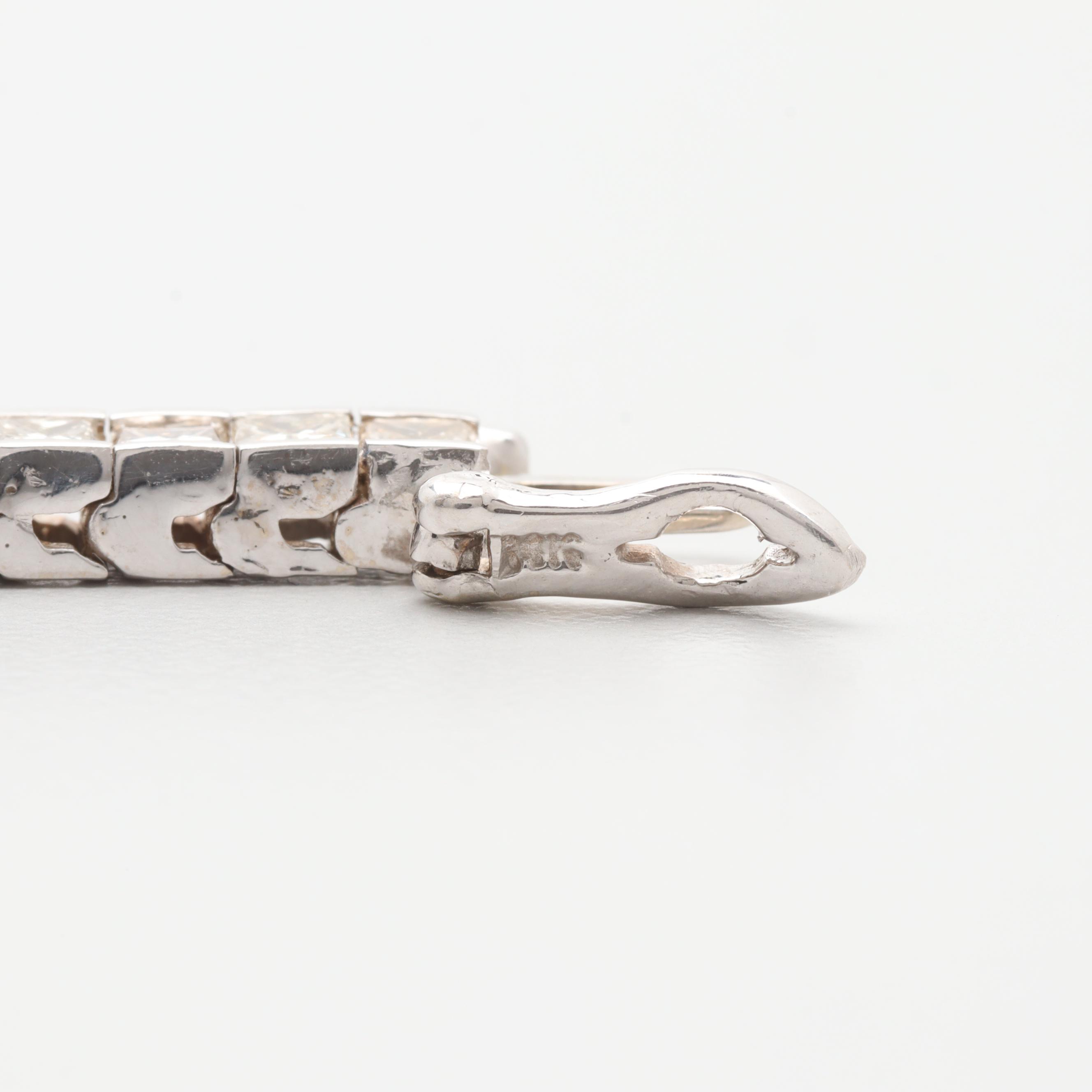 14K White Gold 9.45 CTW Diamond Tennis Bracelet