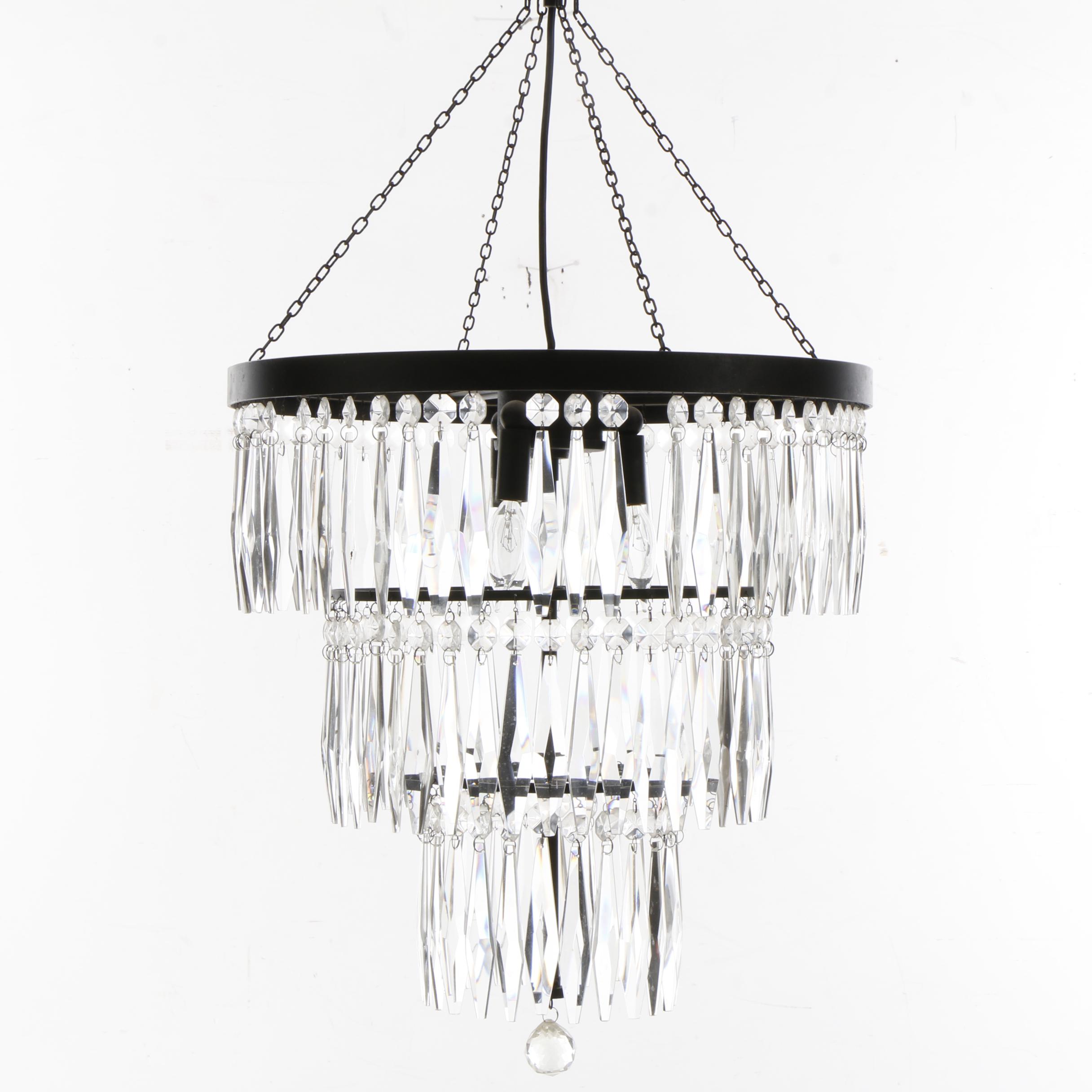 "Black Diamond" Three Tier Palladium Chandelier